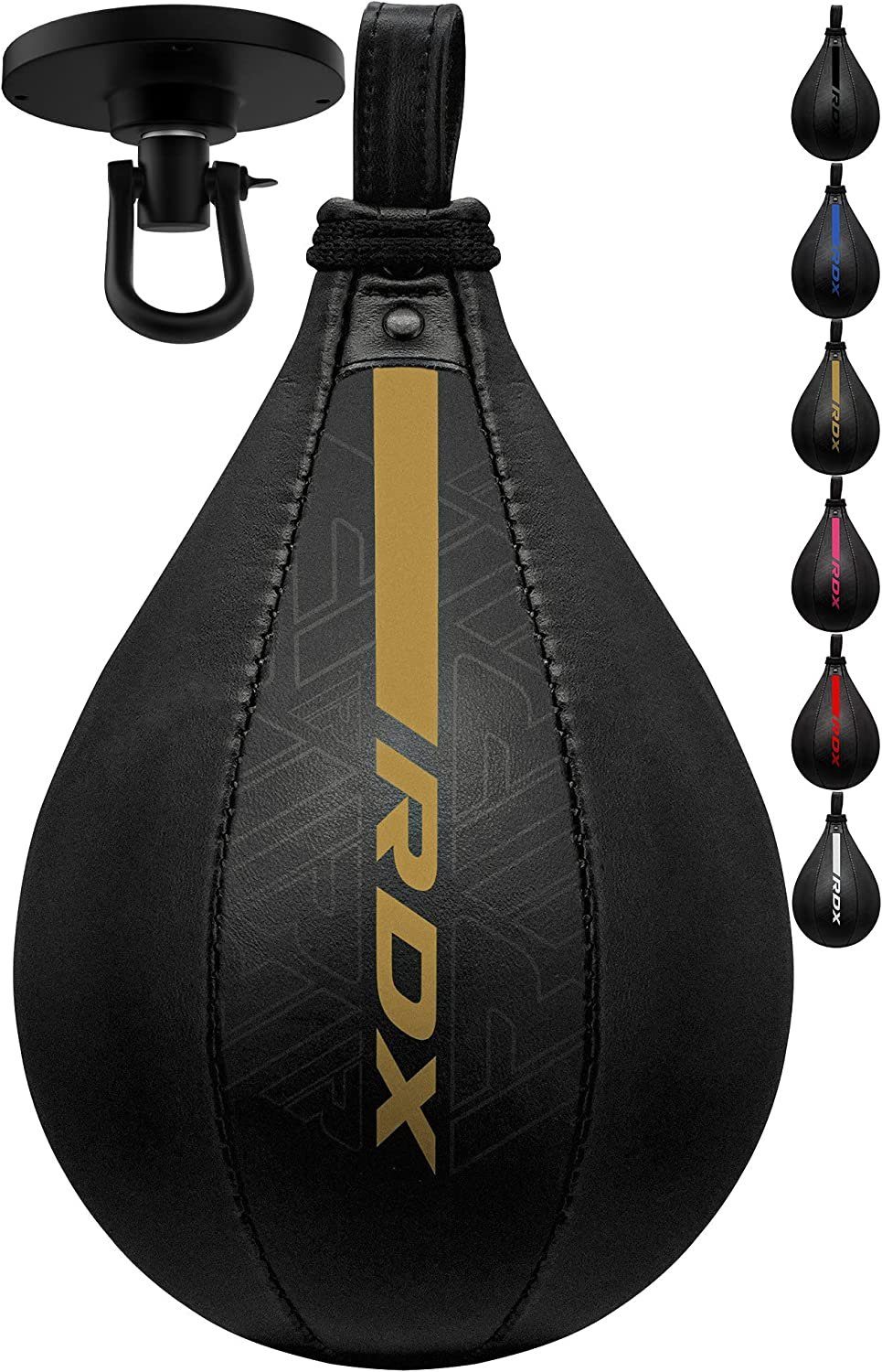 RDX Sports Punchingball RDX MayaHide Leder Boxen SpeedBall mit Halterung PunchingBall SpeedBag GOLD