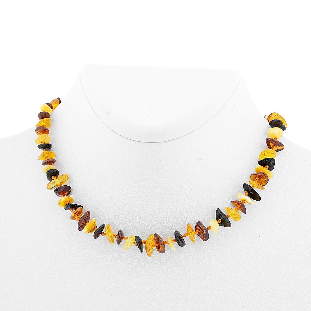 Golders Collier Bernsteinkette für Babys aus baltischen (Naturbernsteinen in 4 Farben, 1-tlg), an einem elastischen Band