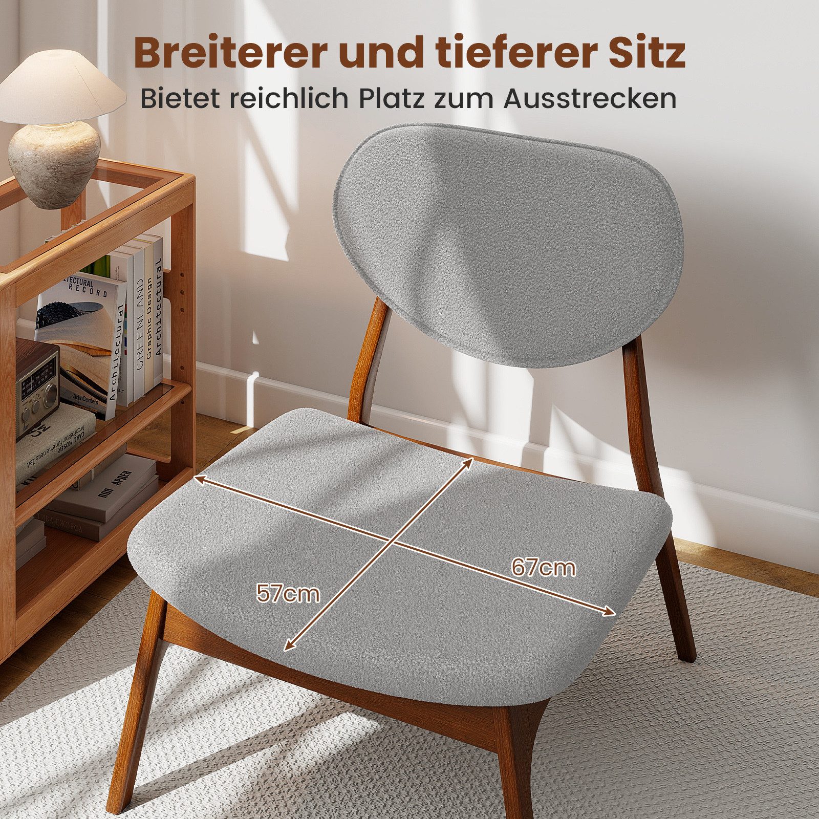 COSTWAY Relaxsessel (3-St), mit Beistelltisch, Loungesessel Set gepolstert