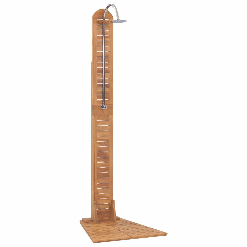 vidaXL Gartendusche Gartendusche Teak Massiv 70 x 75 x 204 cm Holz