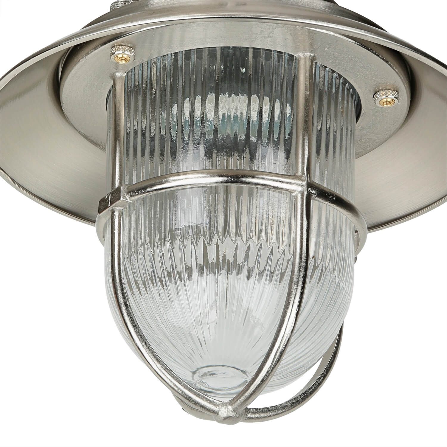 Licht-Erlebnisse Außen-Wandleuchte BOLOS, ohne Leuchtmittel, Außenlampe Echt-Messing Maritim IP64 Wandlaterne Garten