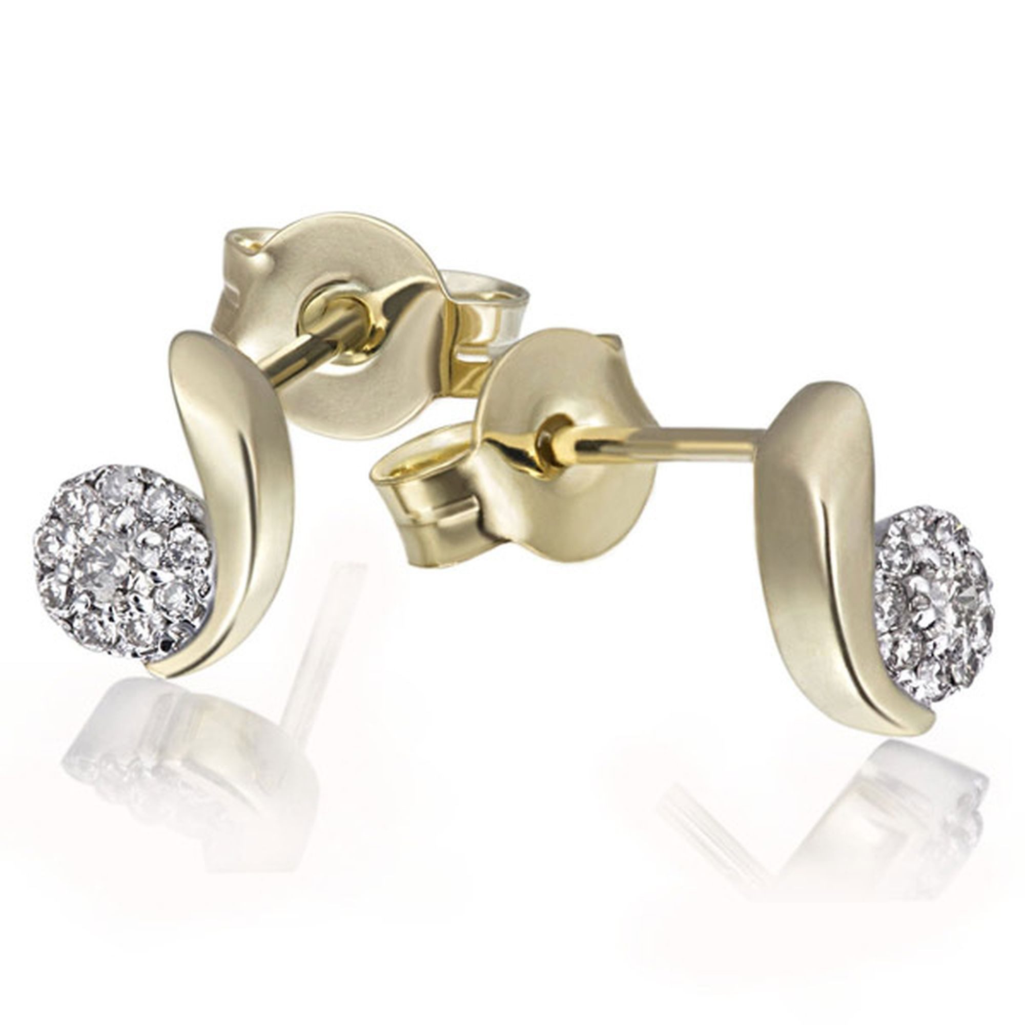goldmaid Paar Ohrstecker 585 Gelbgold Glänzend 20 Brillanten weiß