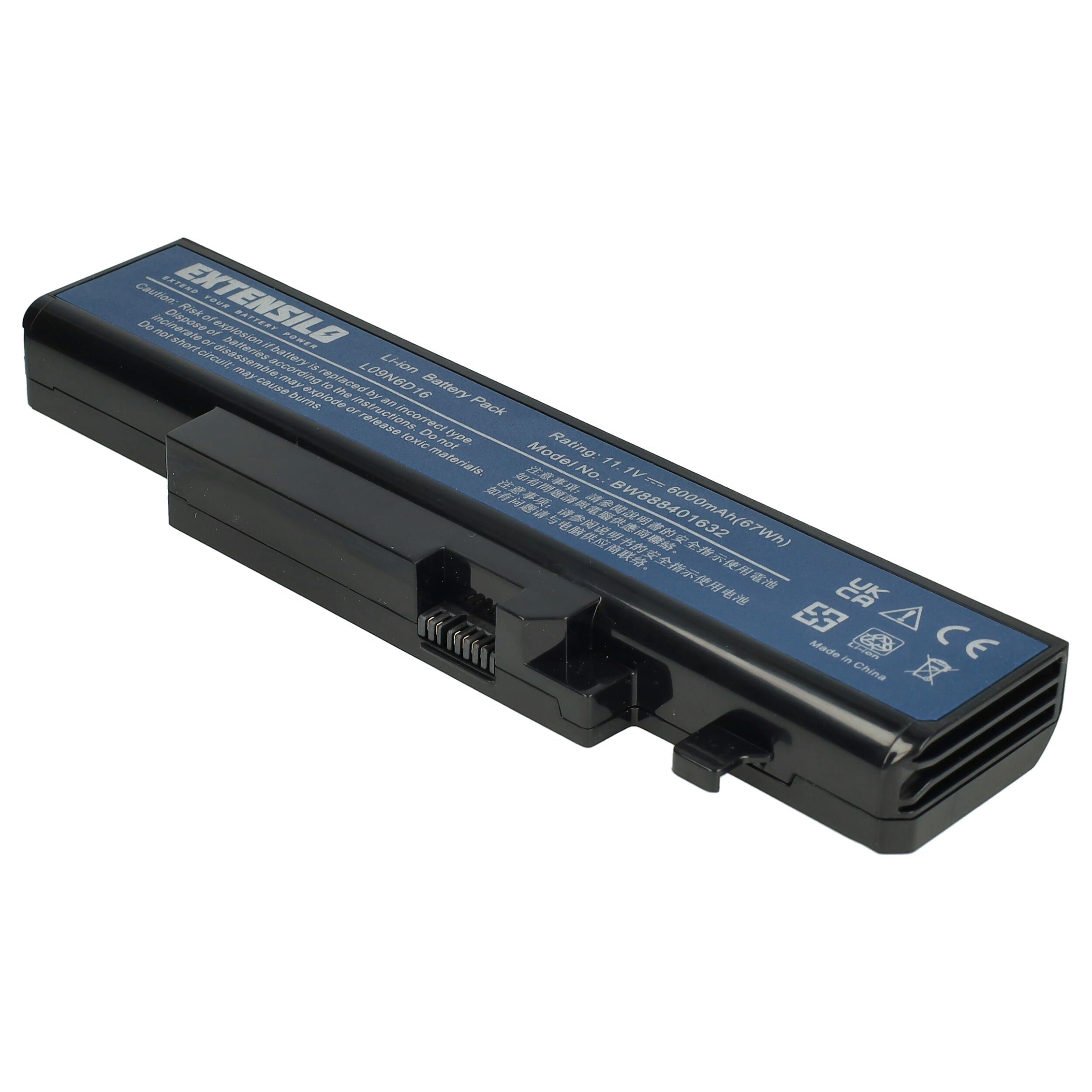 Extensilo passend für Lenovo IdeaPad Y460, Y460 063334U, Y460 063335U, Y460 Laptop-Akku 6000 mAh