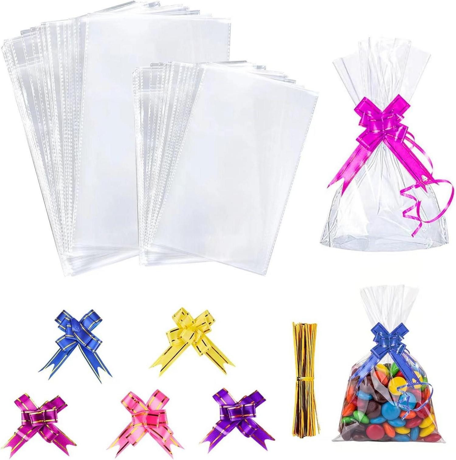 Geschenkfolie 100 Stück Cellophan Lebensmittelbeutel transparent 2 Größen