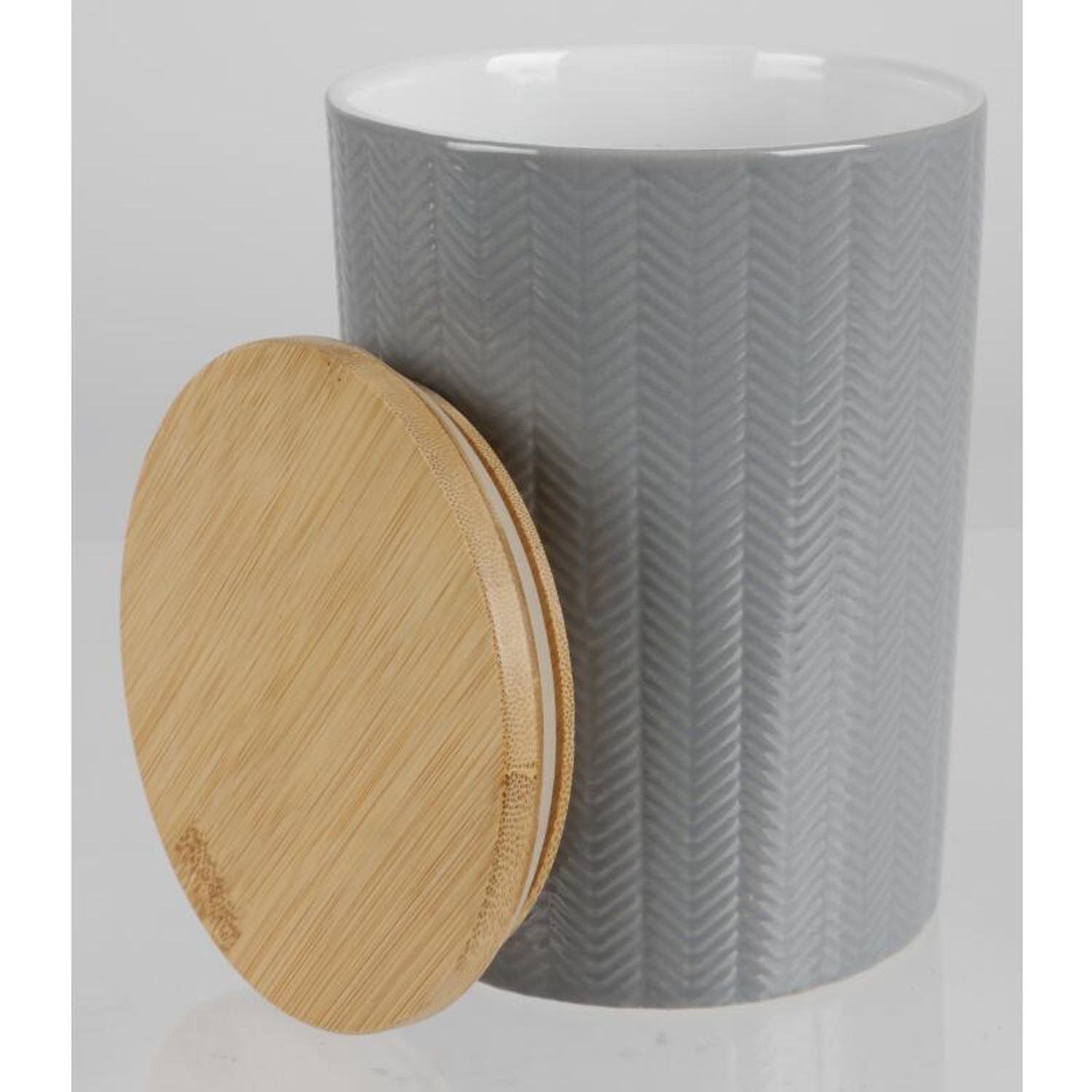 BURI Vorratsdose 12 Stück Keramik-Vorratsdosen mit Holzdeckel 11x14cm Box Gefäß, Keramik
