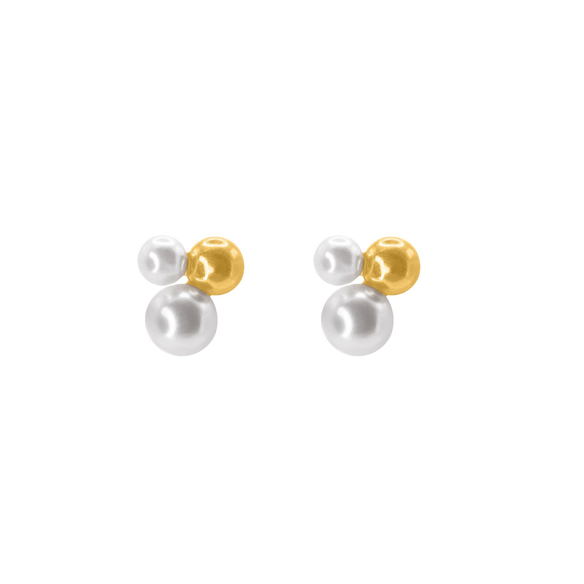 Heideman Paar Ohrstecker Skylar goldfarben (Ohrringe, inkl. Geschenkverpackung), Material Mix - Perle und Edelstahl