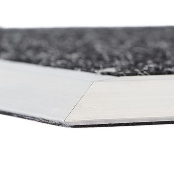 Fußmatte Fußmatte Aluminium schwarz, relaxdays, Höhe: 10 mm