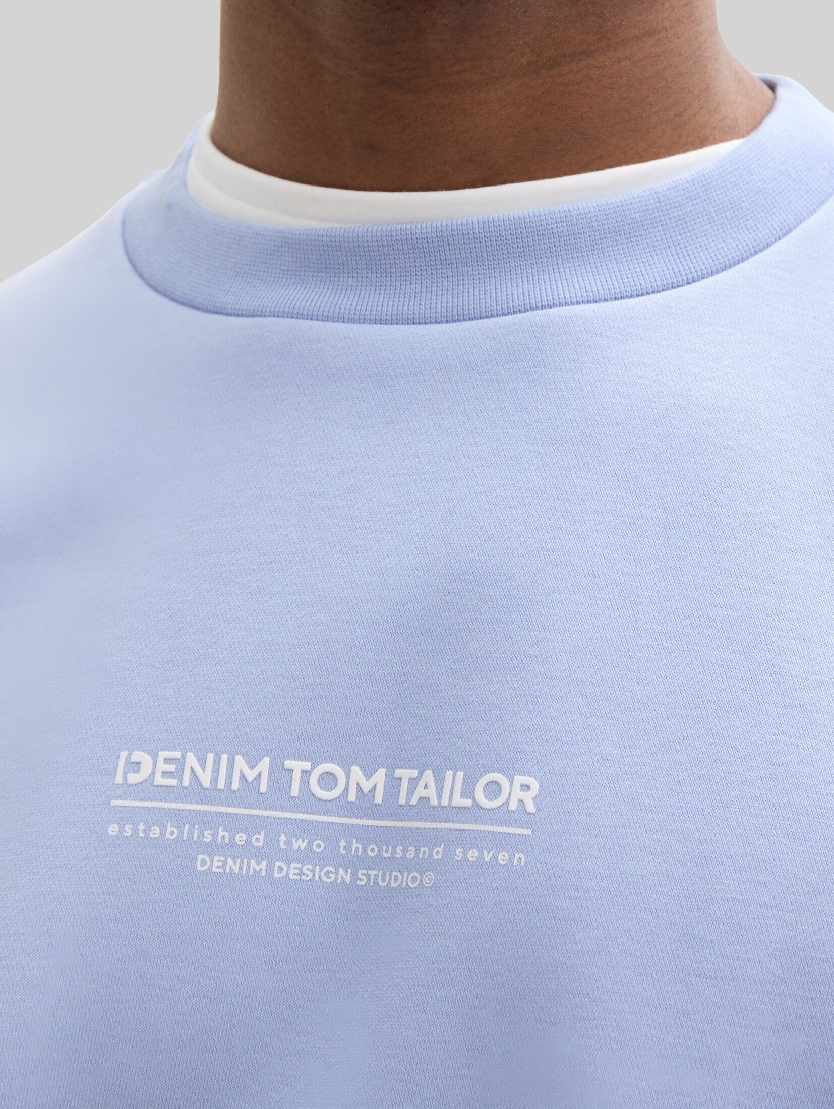TOM TAILOR Denim Sweatshirt Strick & Sweatshirts Relaxed Sweatshirt mit Logo-Print