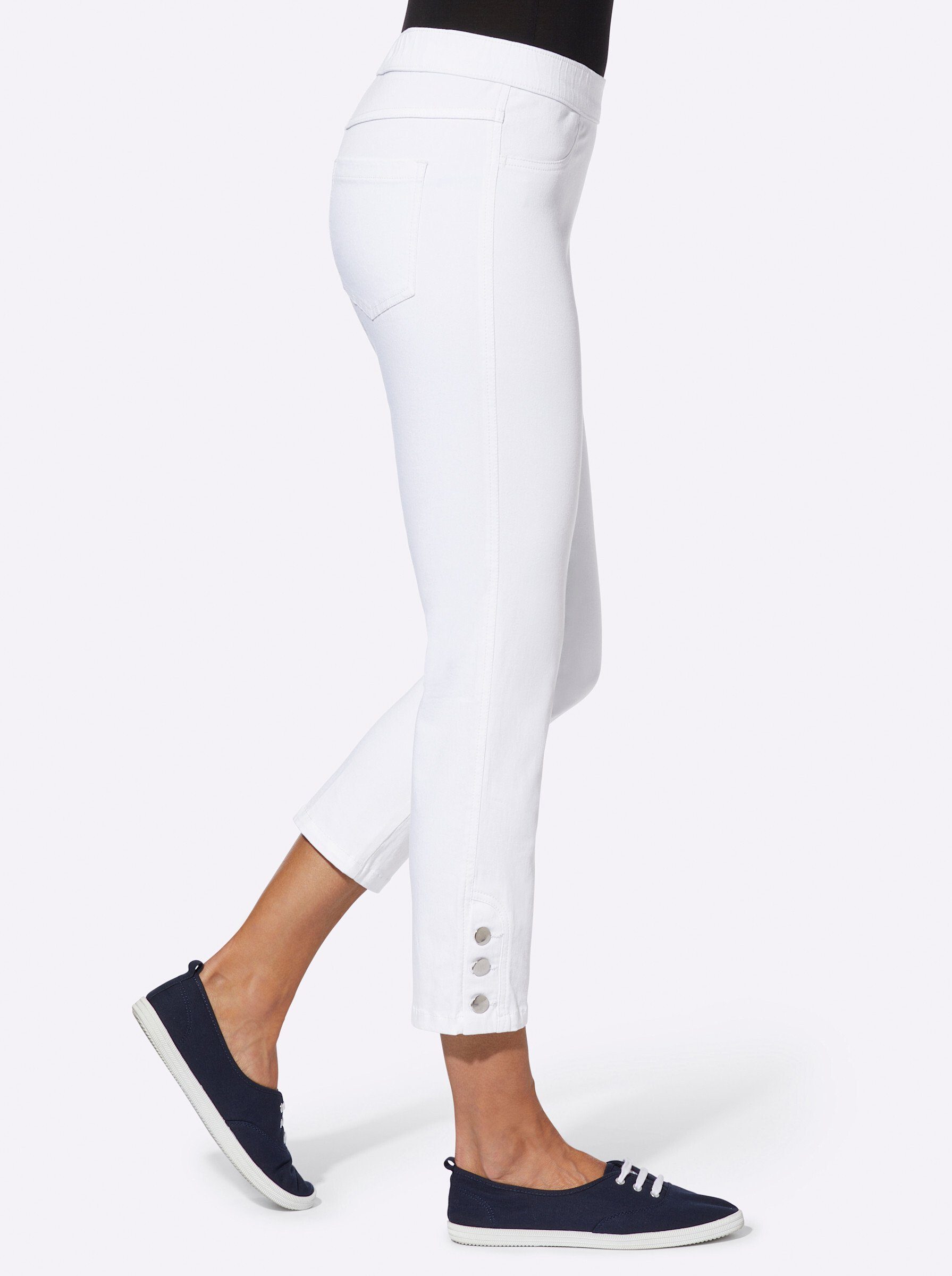 Sieh an! Bequeme Jeans 7/8-Jeans . mit Schlupfbund und Knöpfen am Saum günstig online kaufen