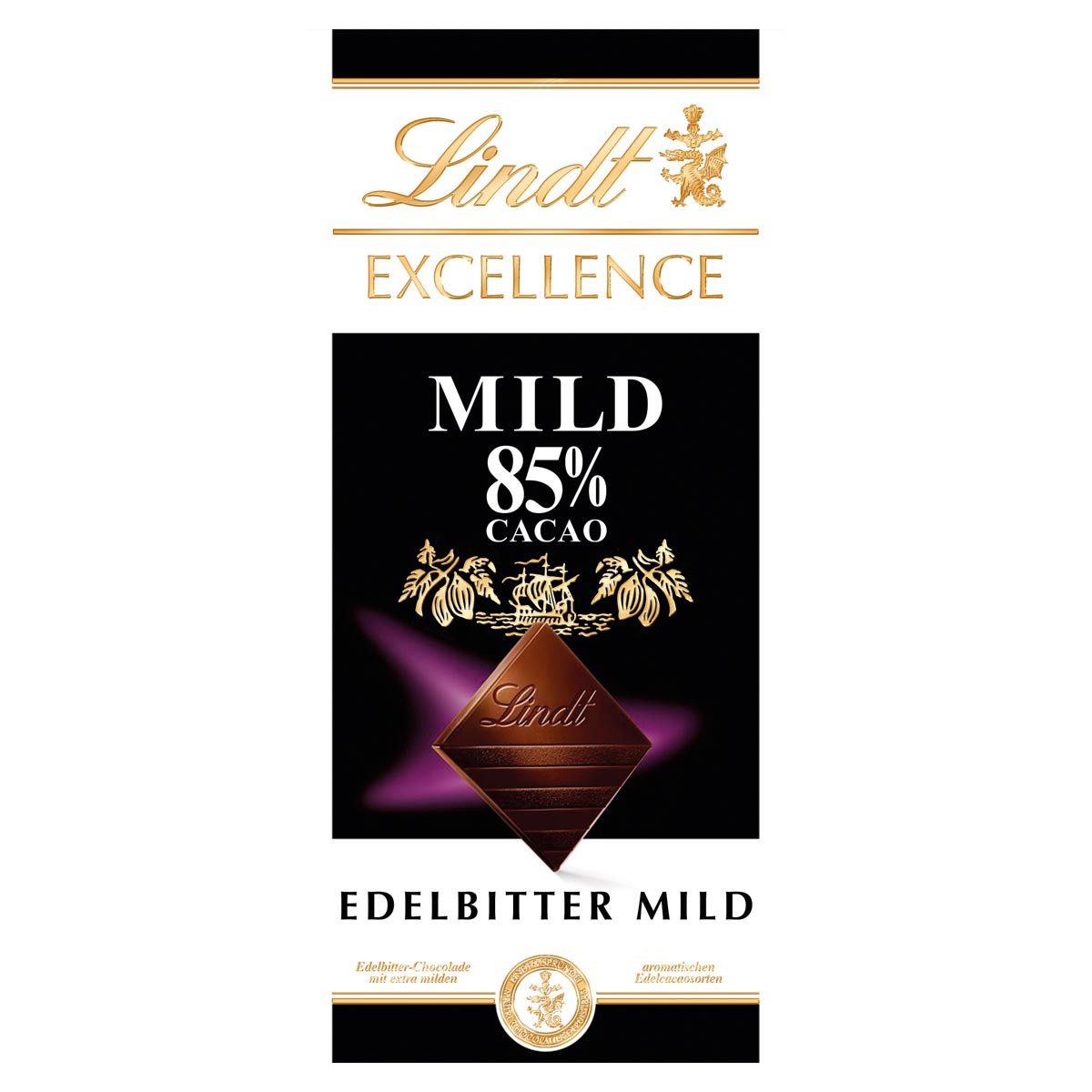 LINDT Schokolade, Lindt Excellence Edelbitter Mild dunkle Schokolade 100g 4er Pack