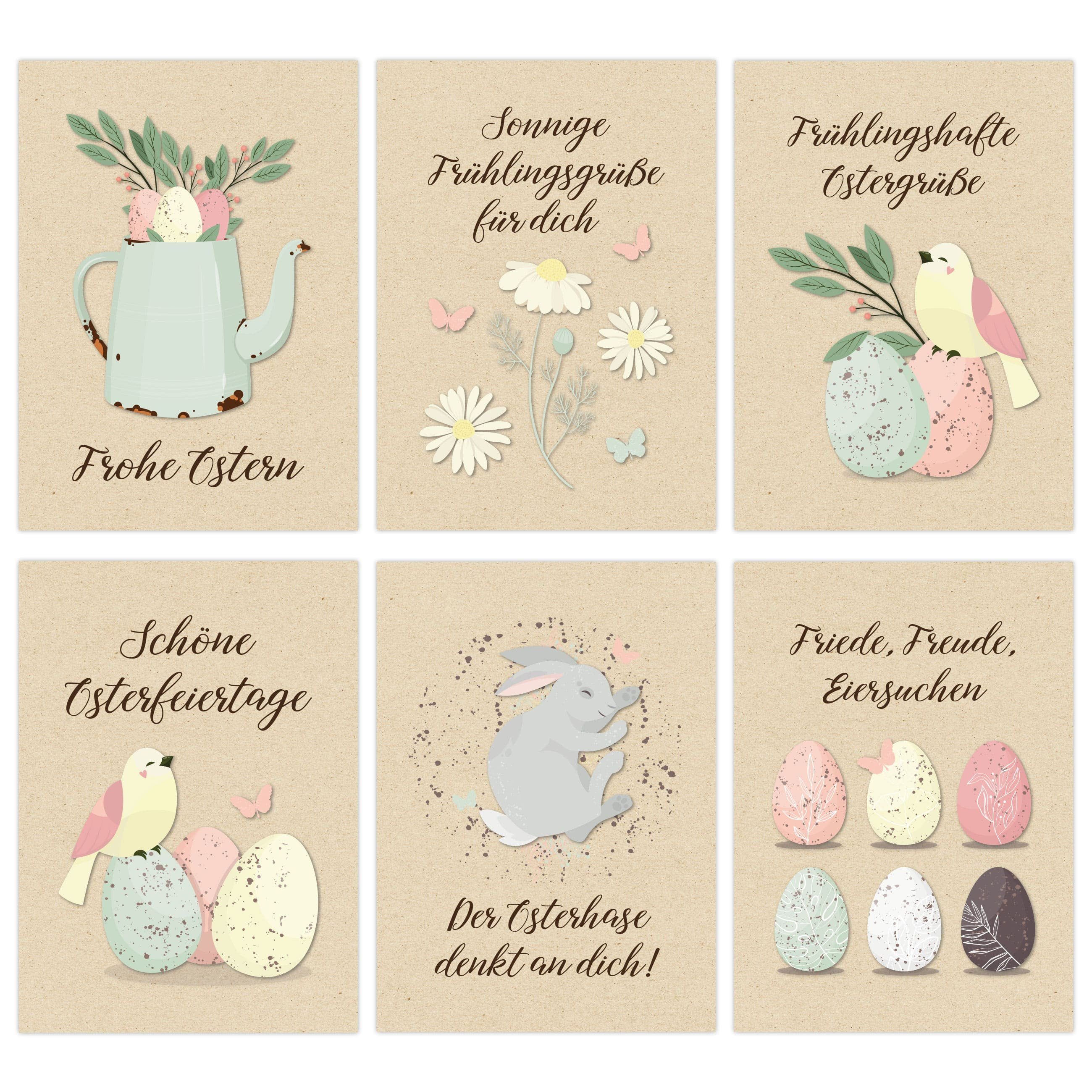 PAPIERDRACHEN Osterkarte Postkarten Set zu Ostern