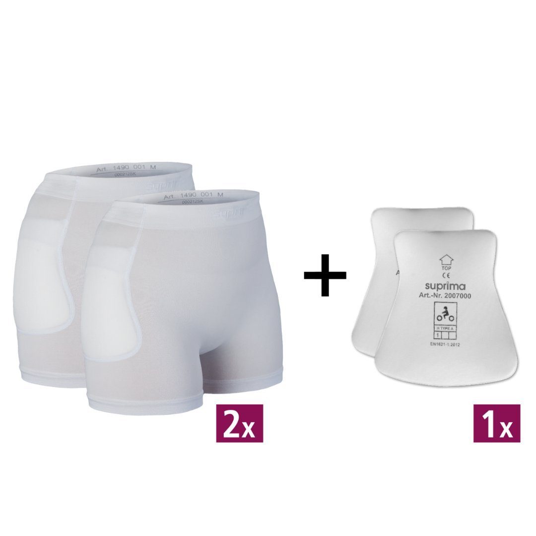 suprima Hüftschutz Hüftschutz Set1 2x Slip1490 + 1x 2007 (Set, 1-tlg), hoher Tragekomfort, herausnehmbare Protektoren