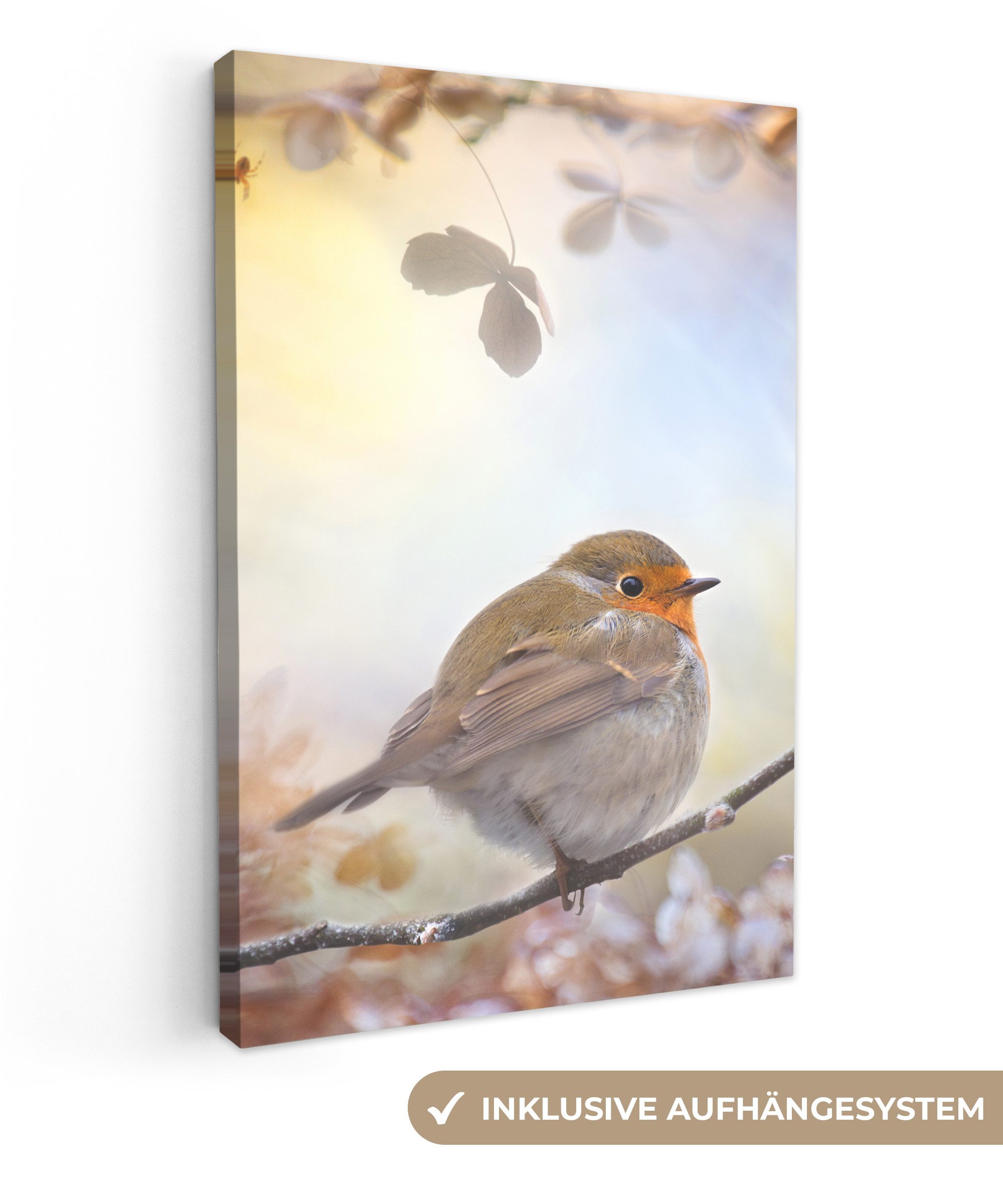 OneMillionCanvasses® Leinwandbild Vogel - Zweig - Blätter - Abstrakt, Fotod günstig online kaufen