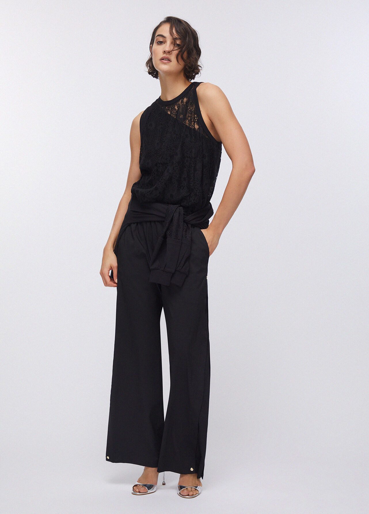 Liu Jo Spitzentop - Top Damen - Blusentop - schwarzes Spitzentop