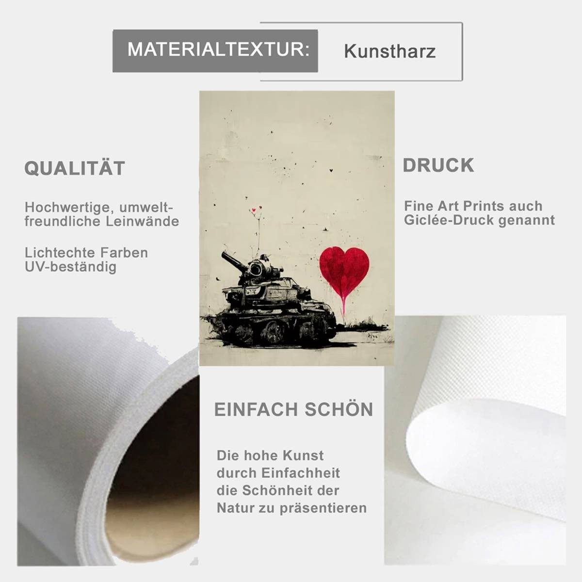 TPFLiving Kunstdruck OHNE RAHMEN, Bangsy Art günstig online kaufen