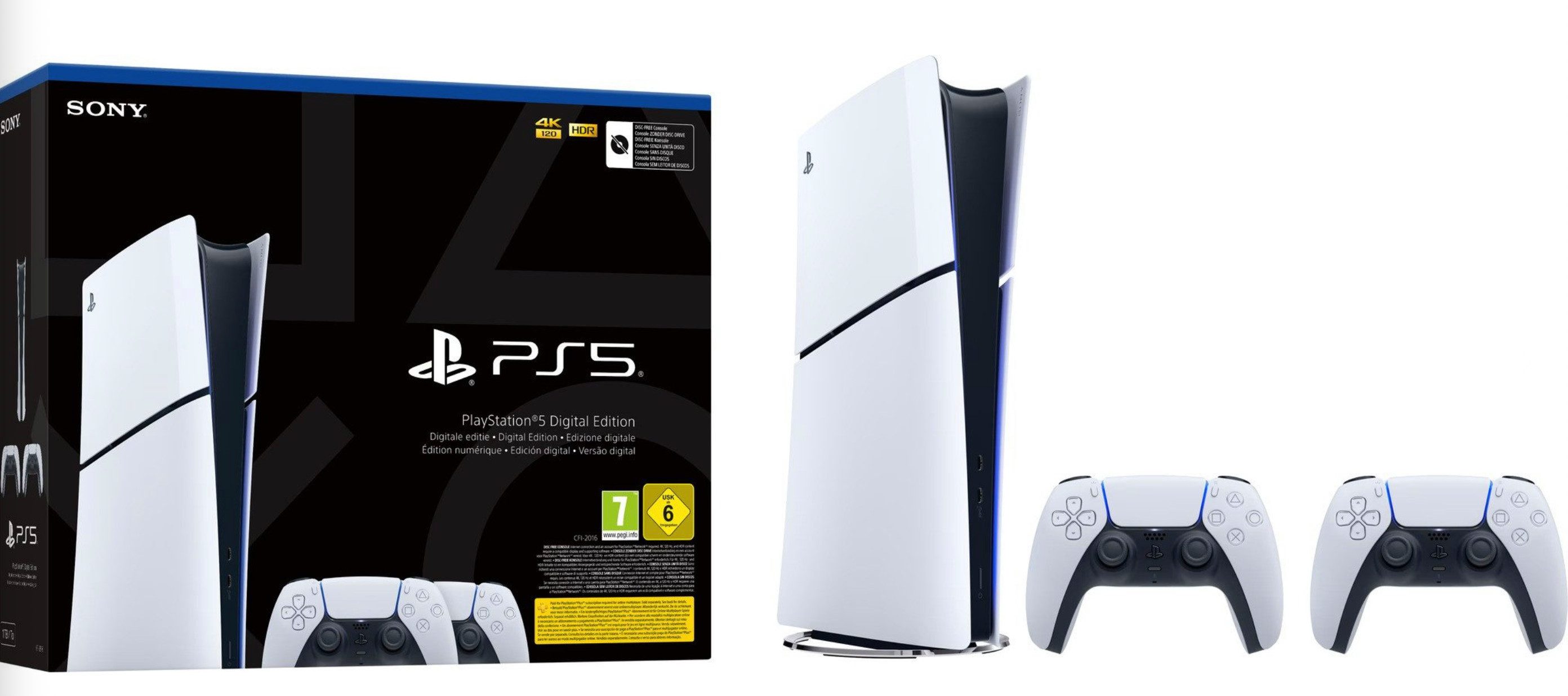 Playstation PlayStation 5 Slim DIGITAL Edition + 2 Controller ohne Laufwerk