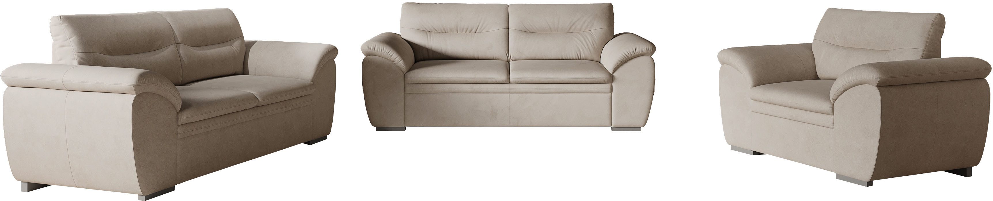 COTTA Polstergarnitur Leandra, Set bestehend aus: 2-Sitzer & 2,5-Sitzer