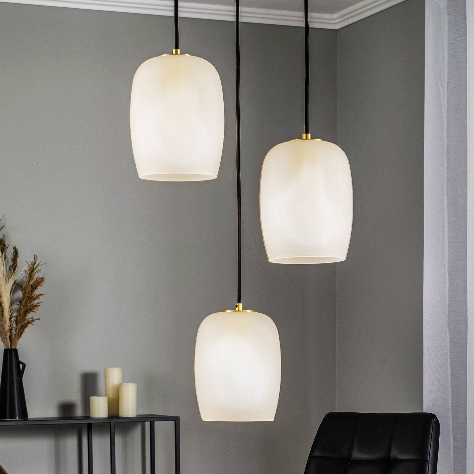 Lucande Hängeleuchte Taylan, Metall, Weiß IP20, 3 x 8 W LED