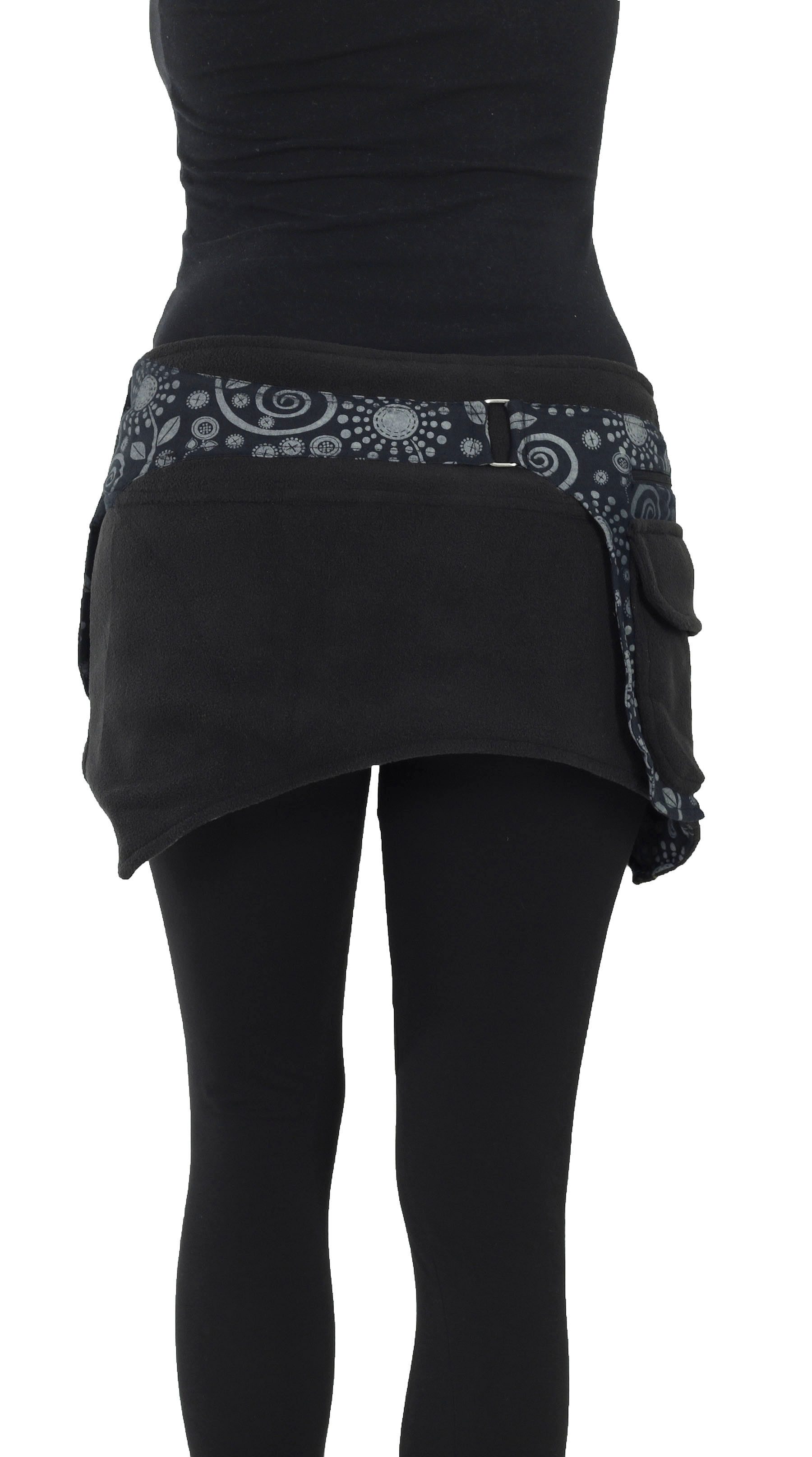 PUREWONDER Wickelrock Damen Wickelrock, Nierenwärmer und Cacheur aus Fleece sk22 Schwarz 2 aus Fleece – Bild 5 von 5