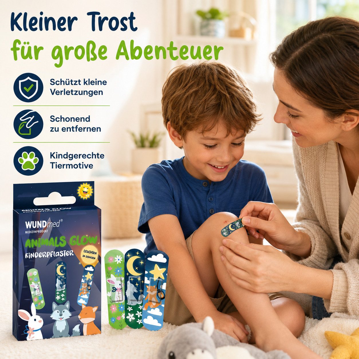 Wundmed Wundpflaster Kinderpflaster leuchtet im Dunkeln – weniger Pflasterdrama (10 St)