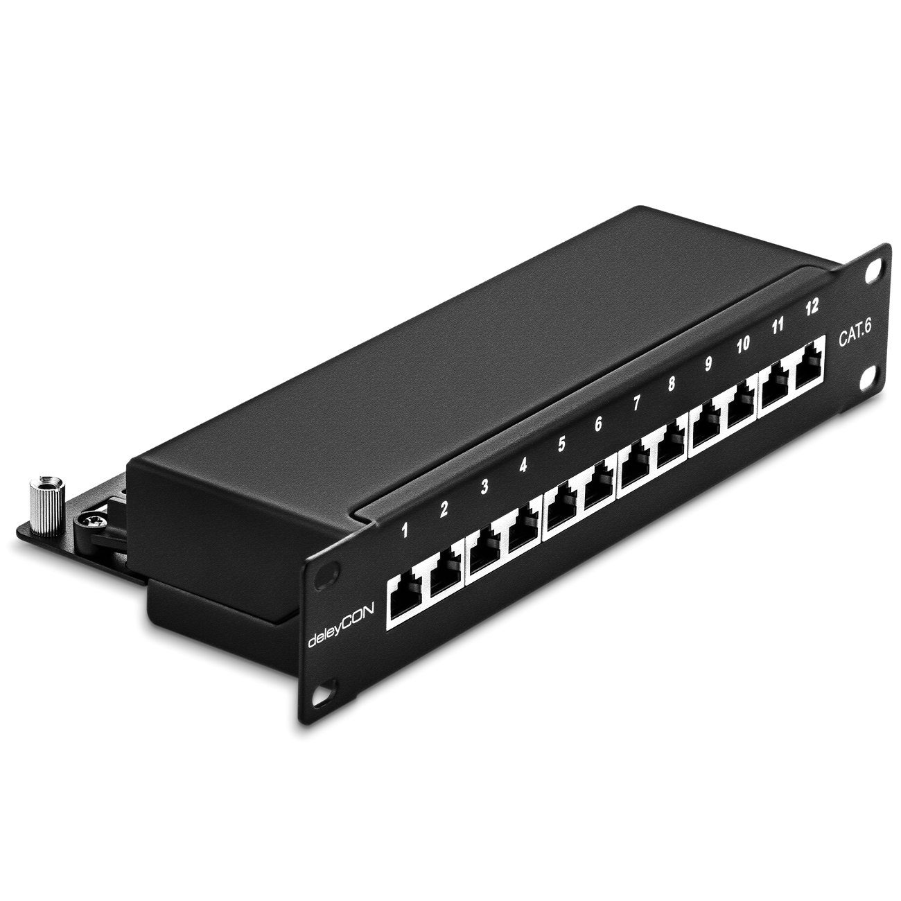 deleyCON CAT 6 Patchpanel 12 Port - Desktop / 10 Zoll Rackeinbau / Netzwerk-Patch-Panel