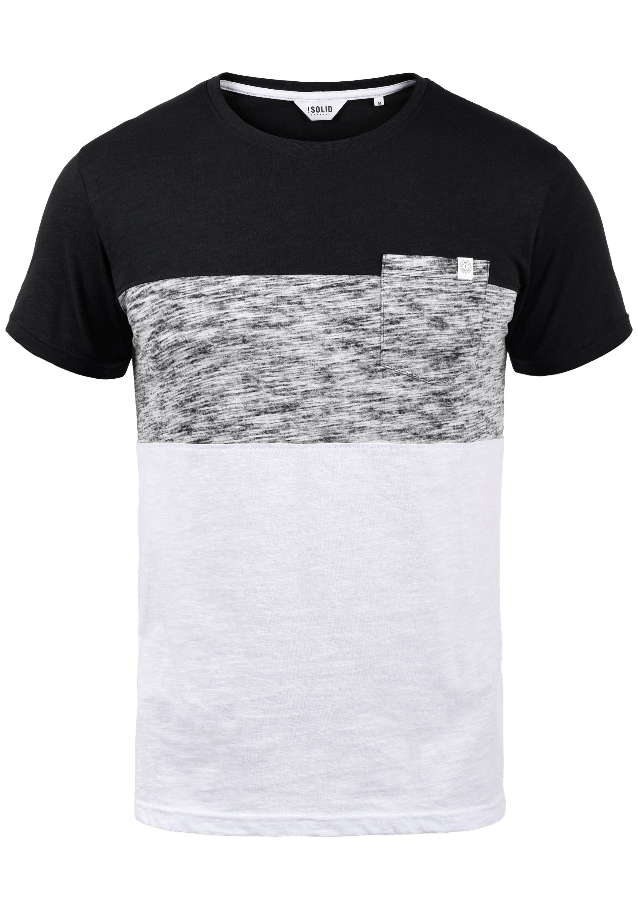 !Solid Rundhalsshirt SDSinor T-Shirt mit Color Block Black (9000)