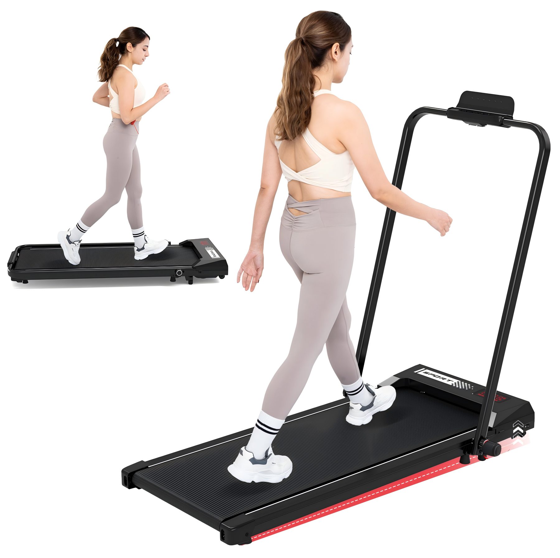 CITYSPORTS Laufband 1400W klappbares Laufband, 1–12 km/h, 2 HP, mit Fernbedienung, Komplett montiert, 6 % Steigung, mit Werkzeugsatz