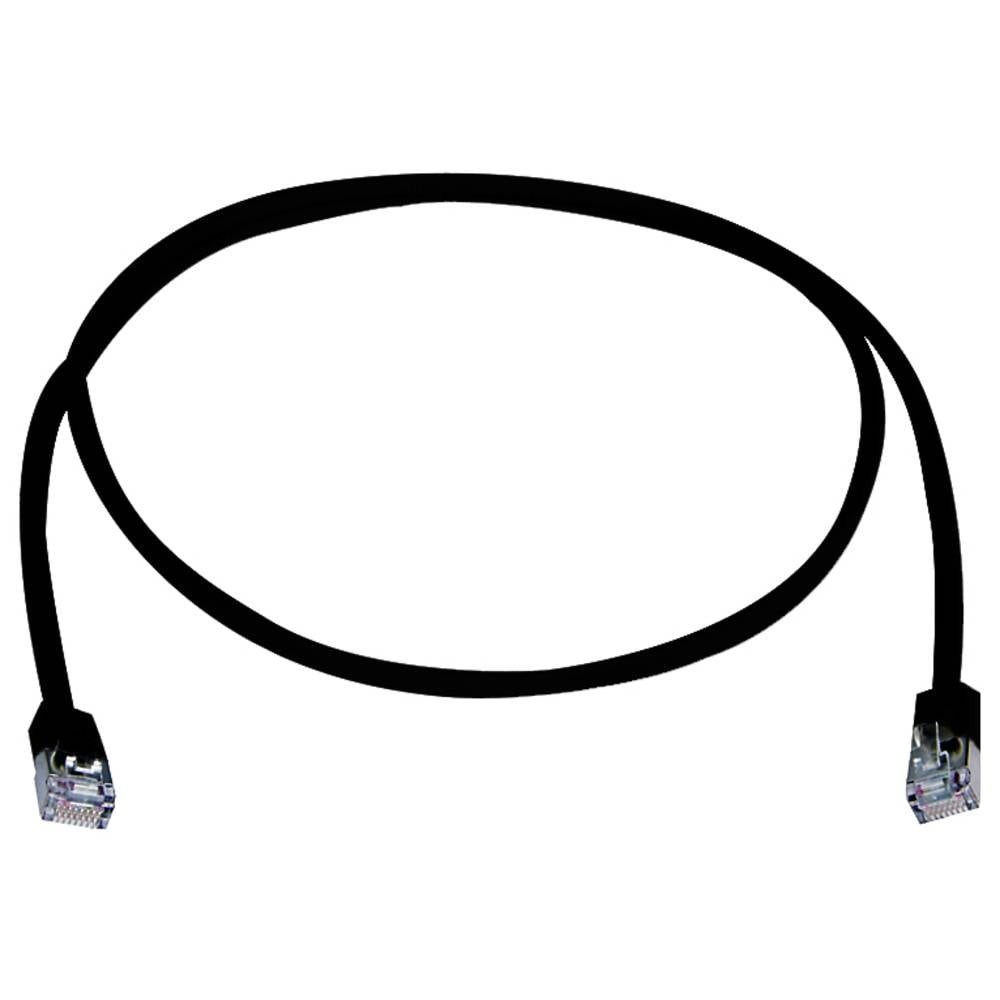 Telegärtner RJ45 Patchkabel CAT 5e F/UTP 3.0 m Schwarz Flammwidrig, mit LAN-Kabel, Flammwidrig, mit Knickschutztülle