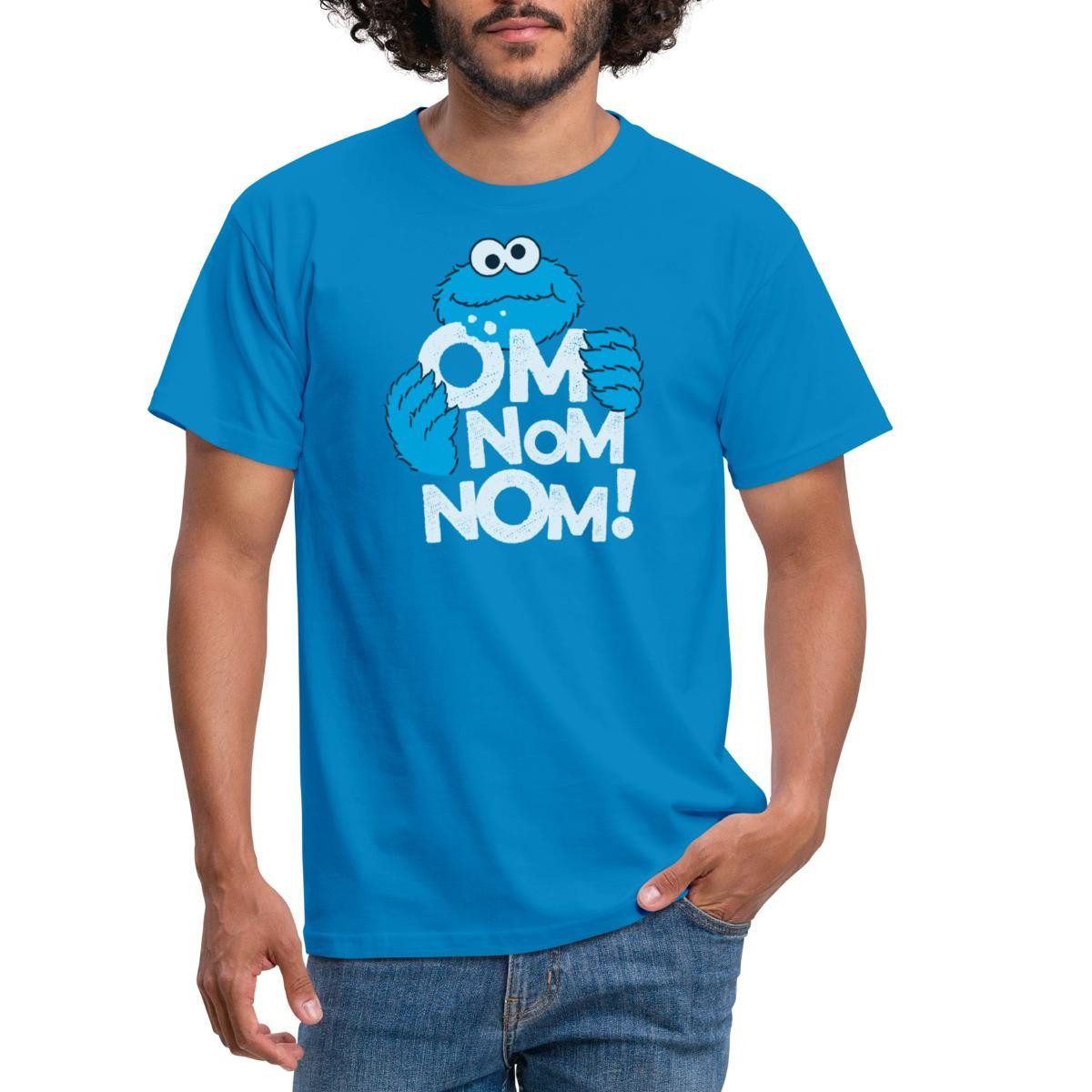 Spreadshirt T-Shirt Sesamstraße Krümelmonster Om Nom günstig online kaufen