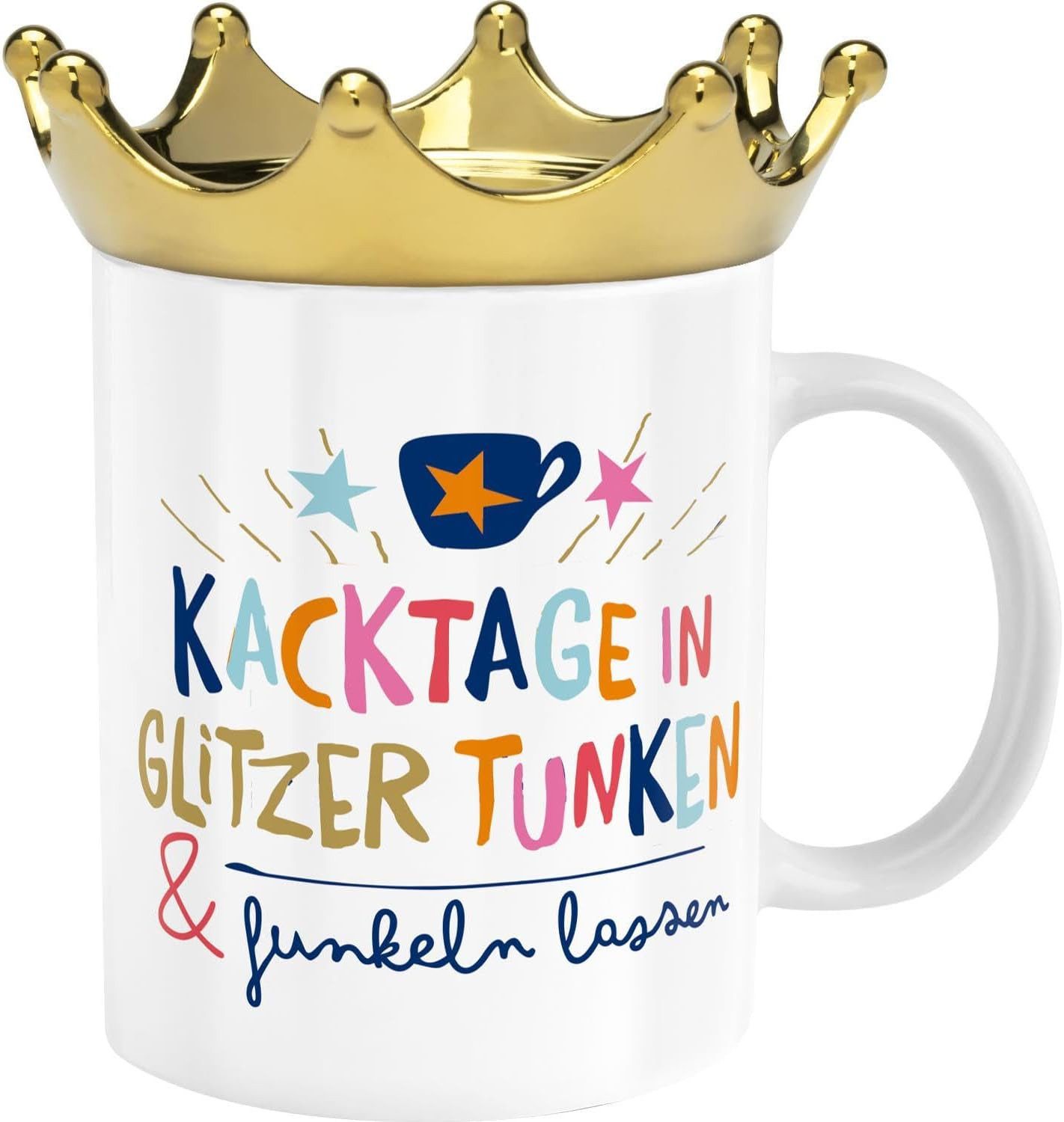 Sheepworld Tasse Tasse Tee- Kaffeetasse Kaffeebecher +Deckel 50cl Geschenk Sheepworld, Porzellan