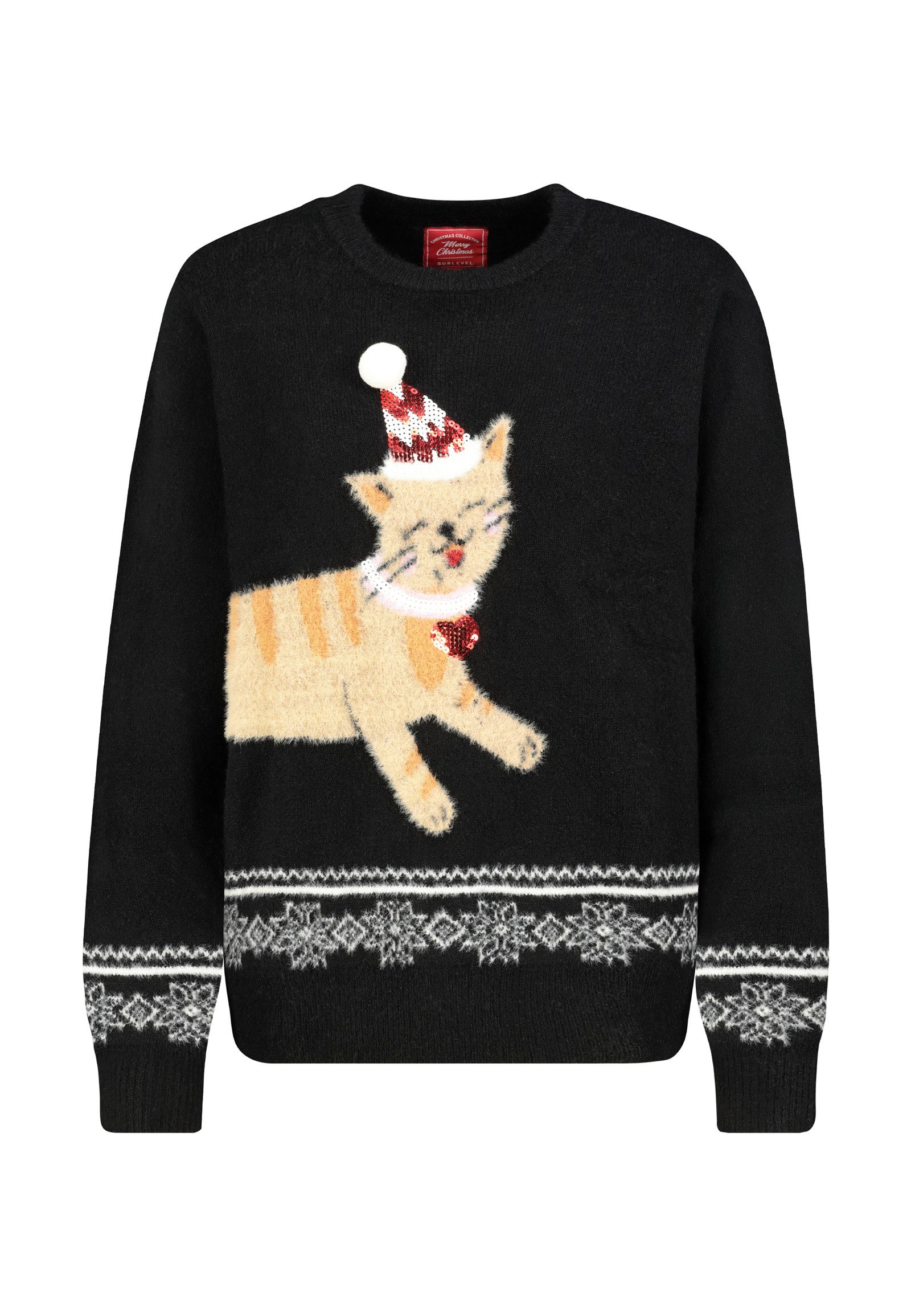 SUBLEVEL Strickpullover Damen Jacquard Weihnachtspullover günstig online kaufen