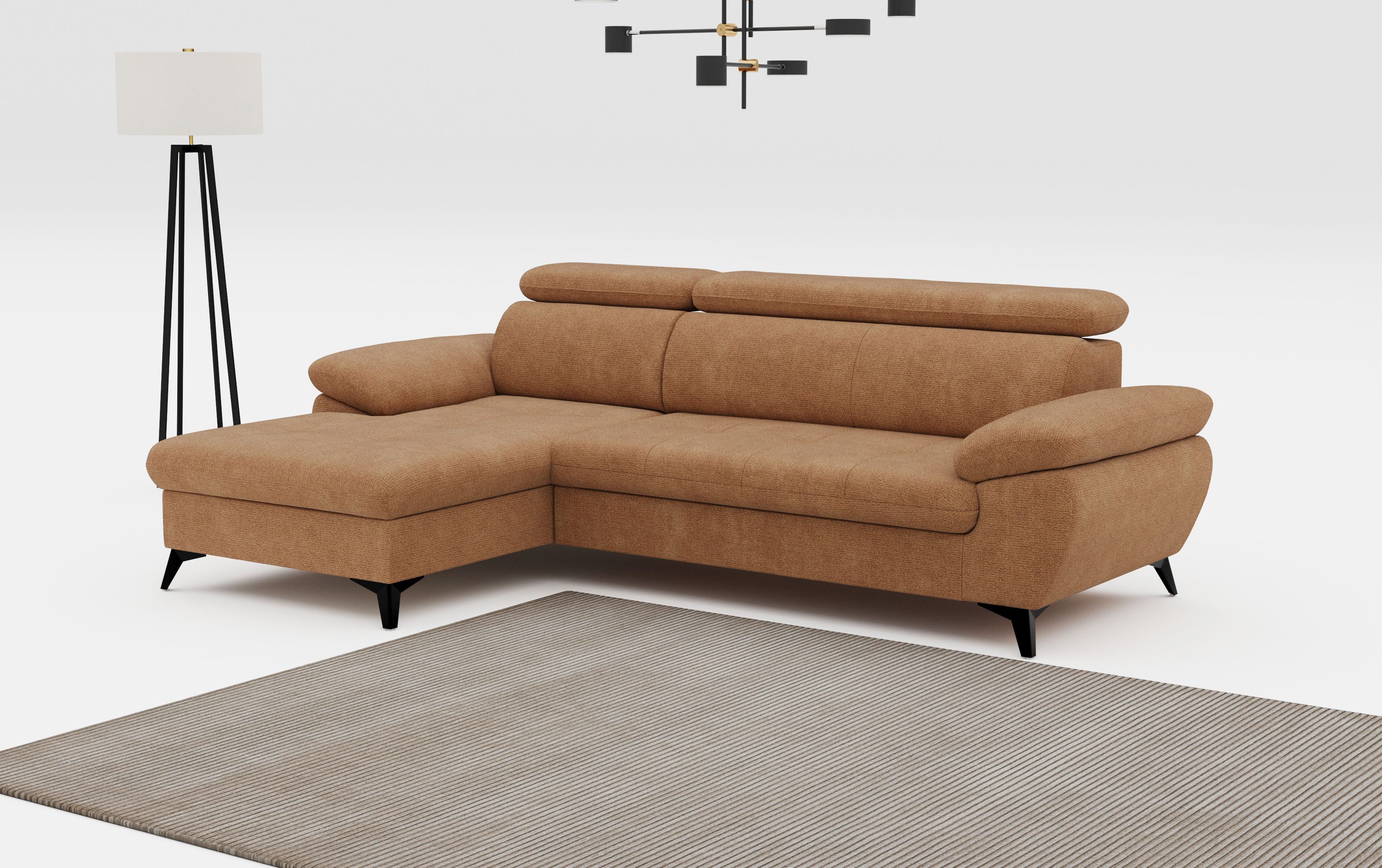 COTTA Ecksofa Hudson L-Form, mit Kopfteilverstellung, günstig online kaufen