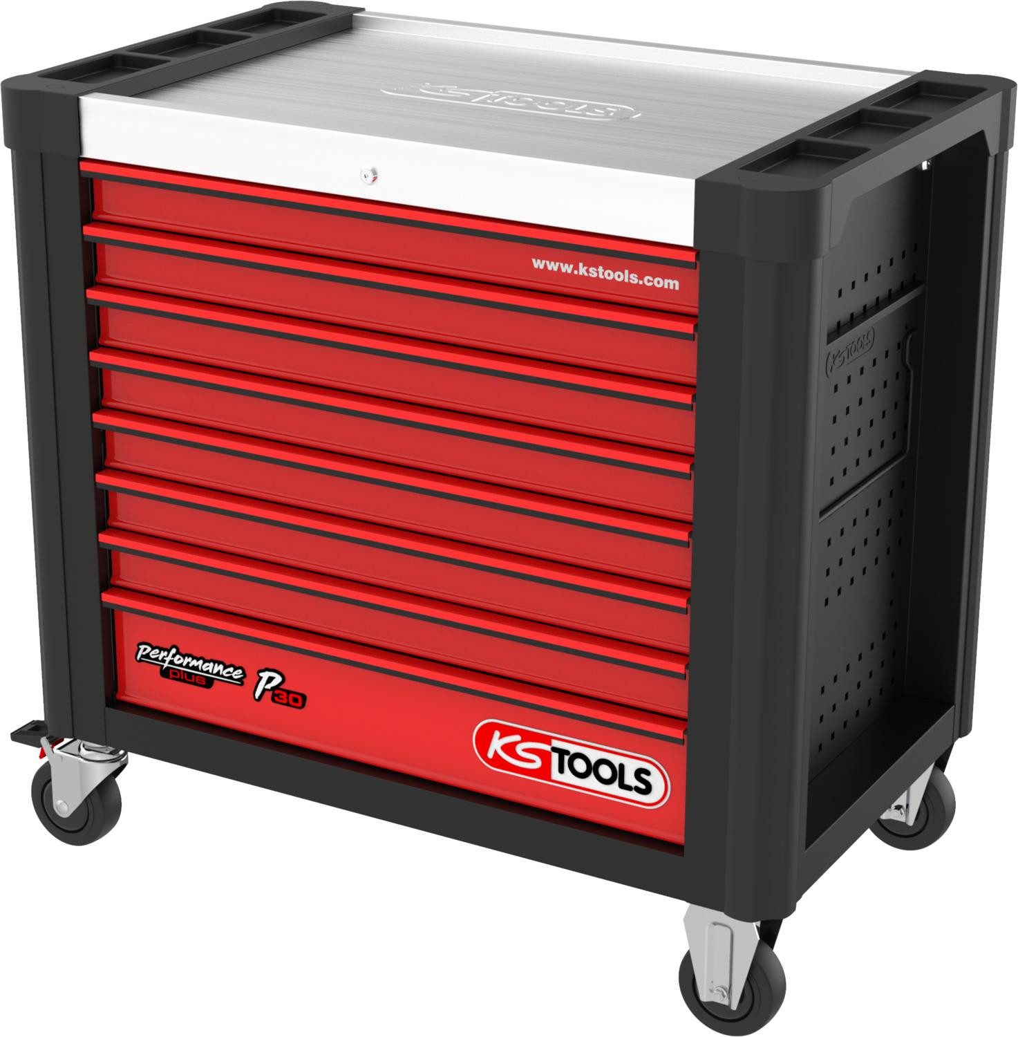 KS Tools Werkzeugwagen PERFORMANCEplus P30 SCHWARZ/ROT Тележка для мастерских mit 8 Выдвижные ящики
