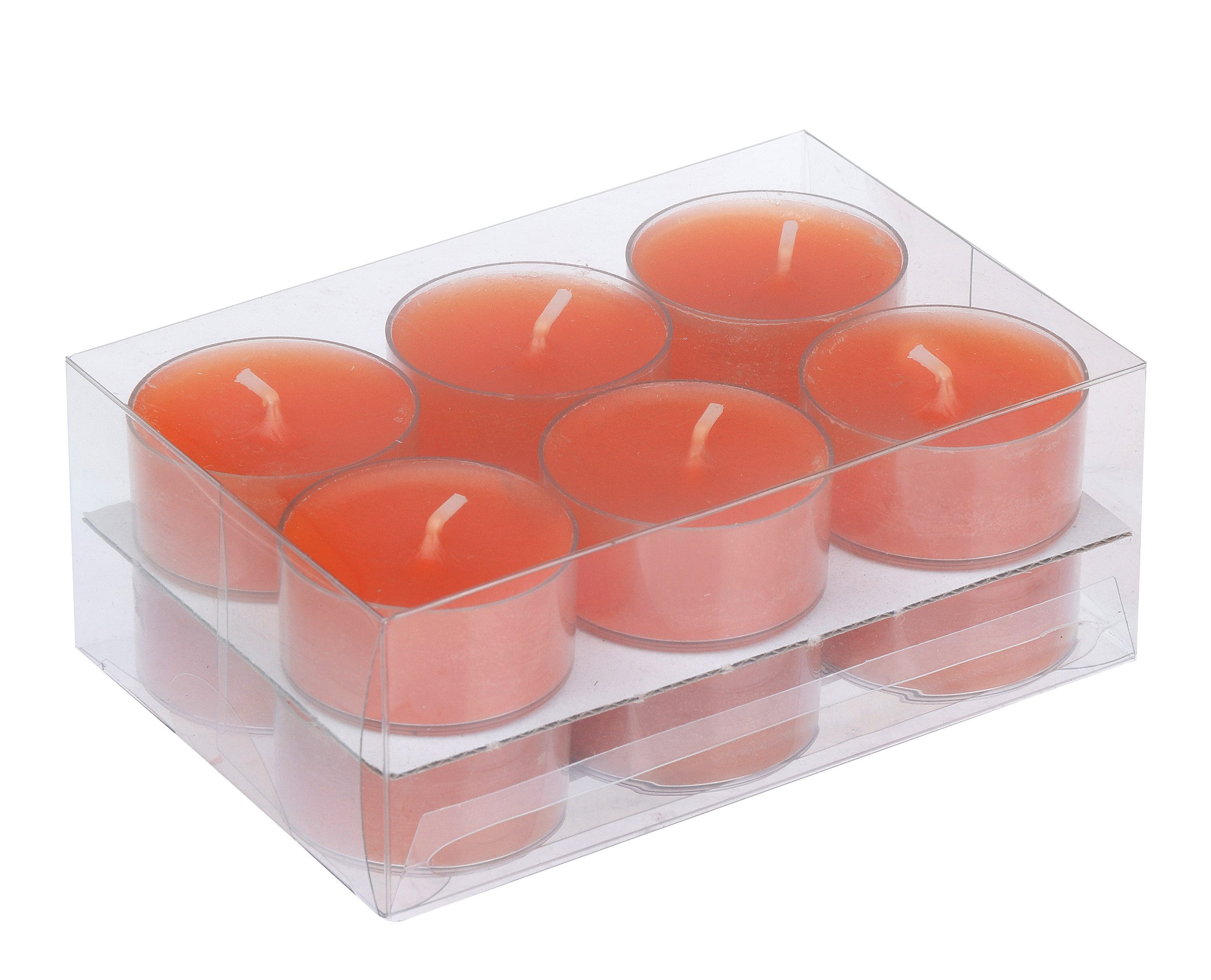 Teelicht Teelichter in Kunststoffhülle Dunkelorange 18/38mm, 12er-Pack