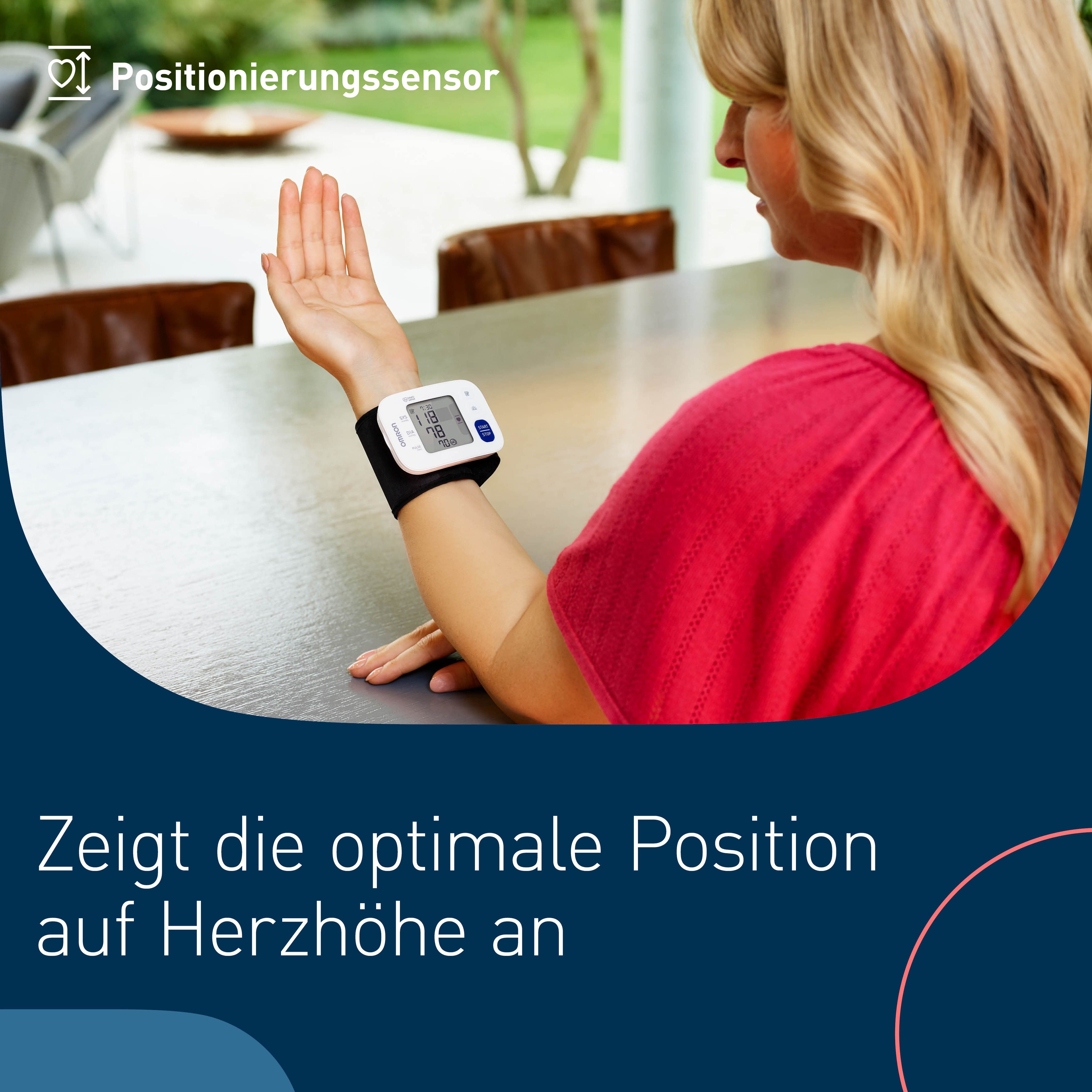 Omron Handgelenk-Blutdruckmessgerät RS4 mit Positionierungssensor für genaue Messergebnisse zu Hause, erkennt unregelmäßige Herzschläge, vorgeformte Manschette  – Bild 5 von 5