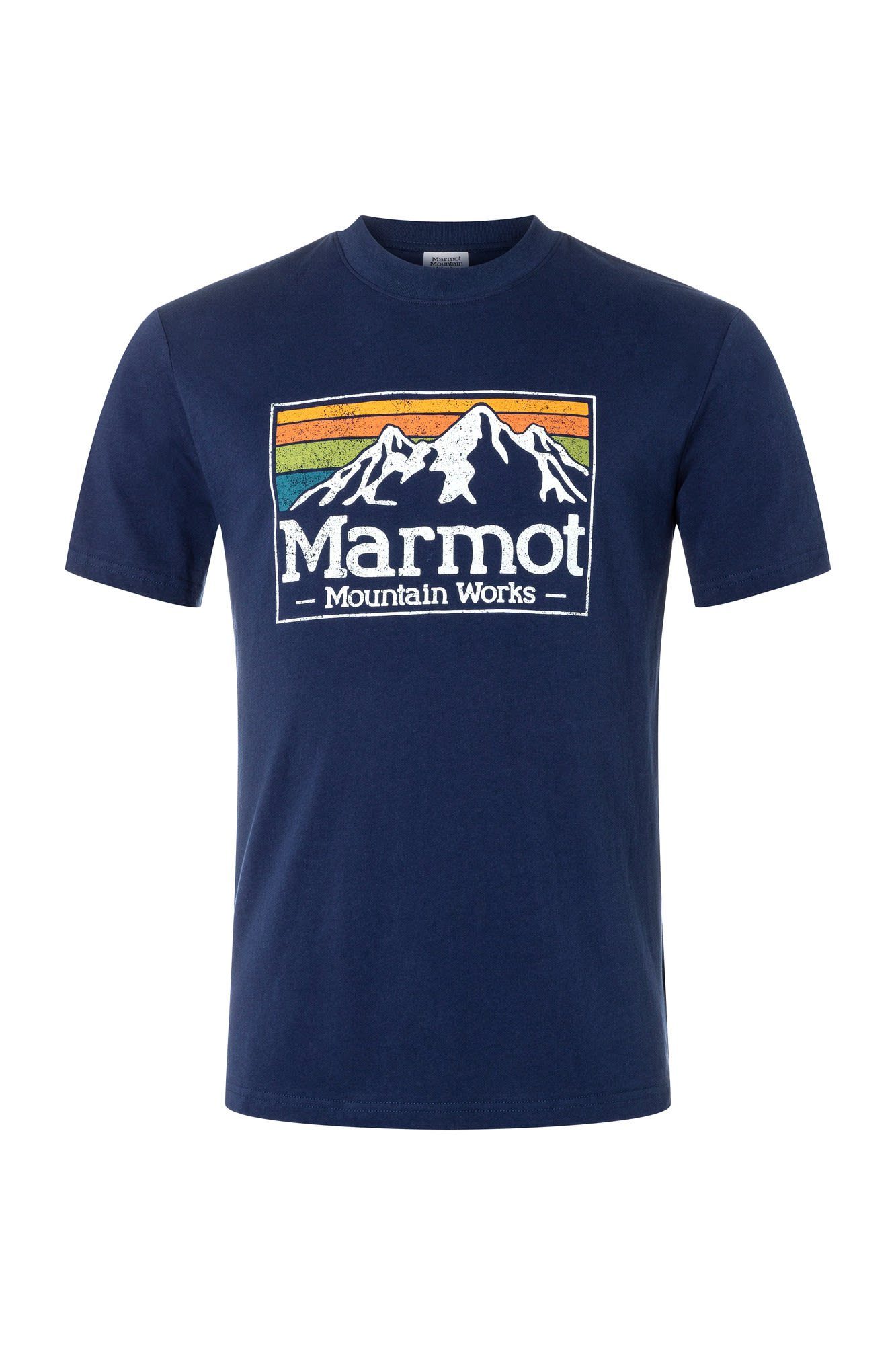 T-Shirt Marmot Gradient Tee Mmw Navy Marmot Arctic Herren M Kurzarm-Shirt