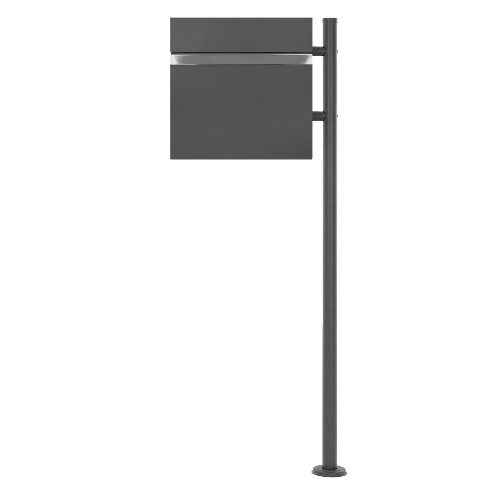 ML-DESIGN Standbriefkasten Briefkasten Postkasten mit Zeitungsfach, inkl. Standfuß, Briefkastenanlage mit Ständer Anthrazit 120cm Mailbox mit Pfosten