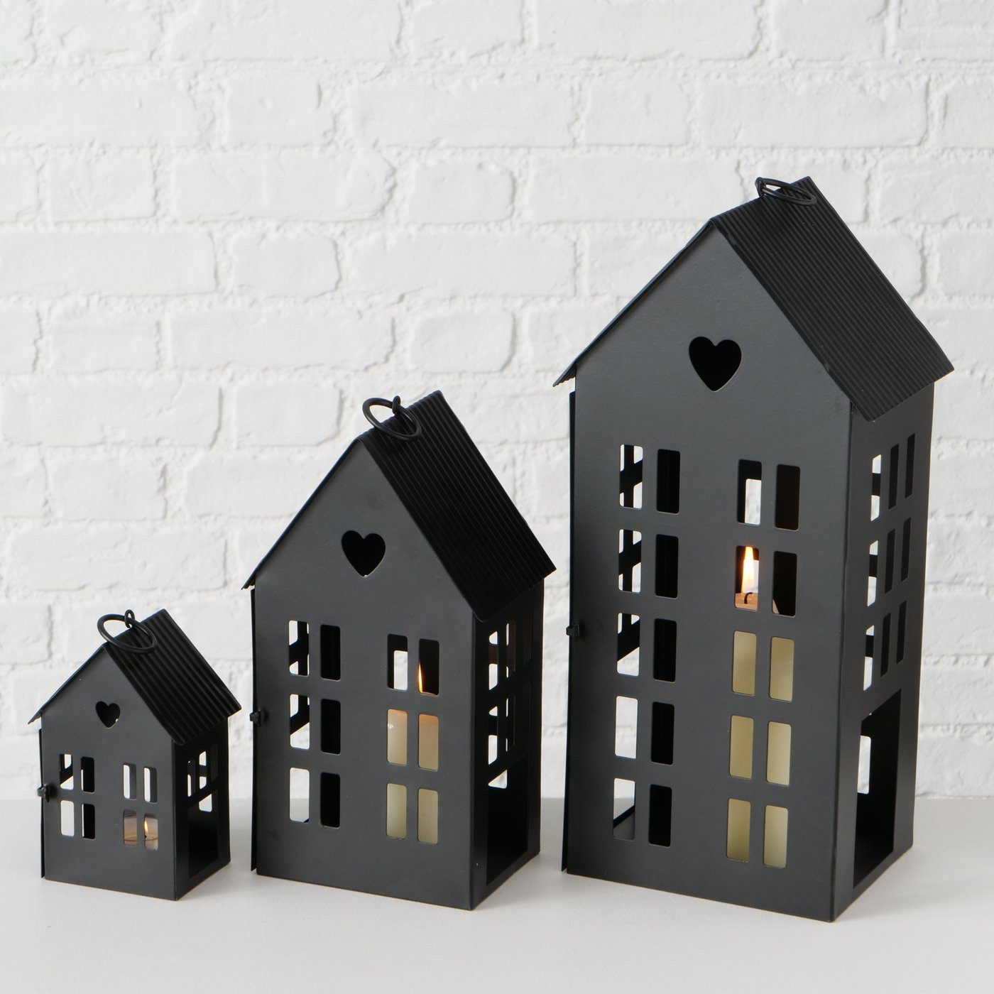 BOLTZE GRUPPE GmbH Kerzenlaterne Dekolaterne in Hausform 13 - 35 cm ALAMO (Laterne)