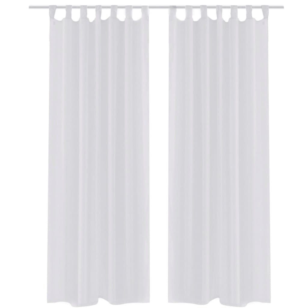 Vorhang 2 x St) Gardine x weiß, 245 Transparente Fertiggardine 140 (2 cm vidaXL