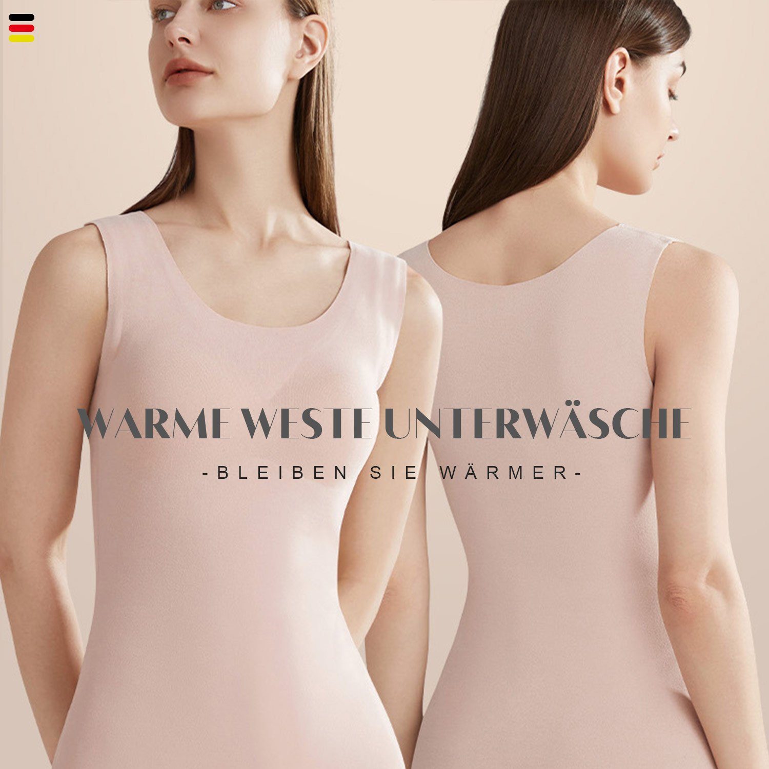 ärmellos Damen Bra-in Grün Fleece Thermounterhemd MAGICSHE