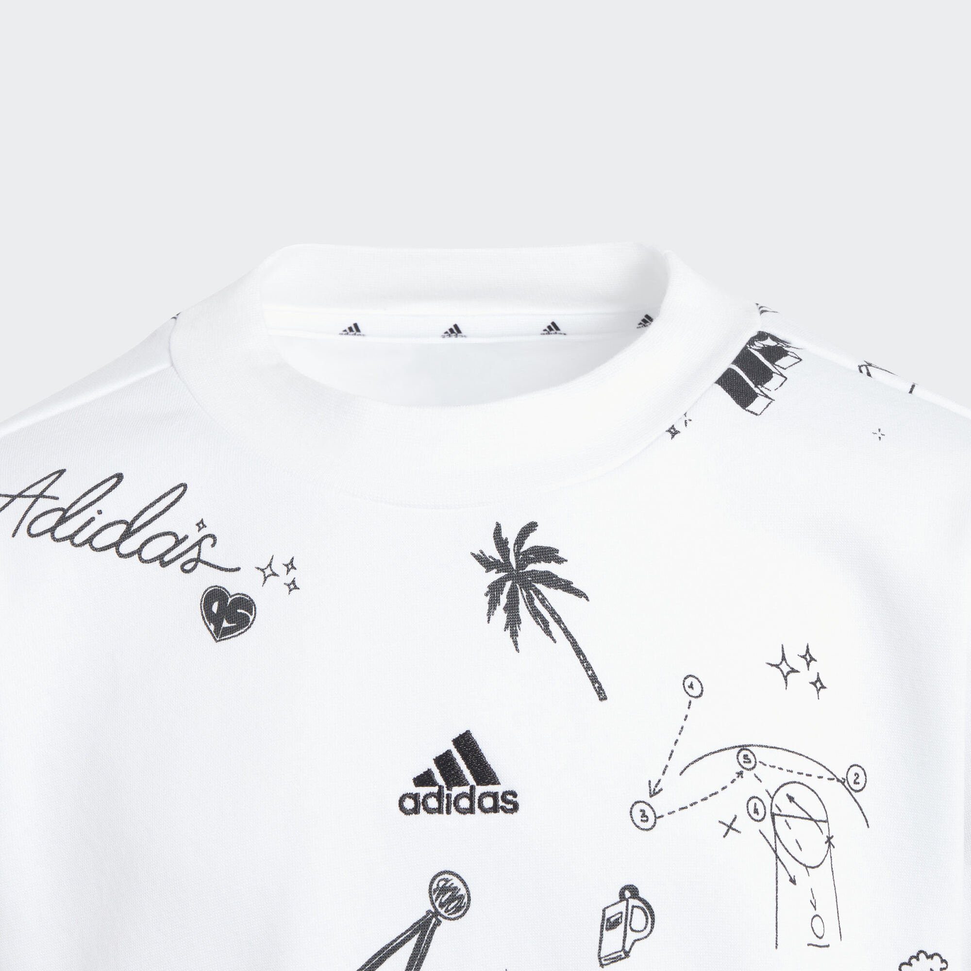 / adidas ALLOVER Black PRINT LOVE BRAND SWEATSHIRT Langarmshirt Sportswear KIDS White