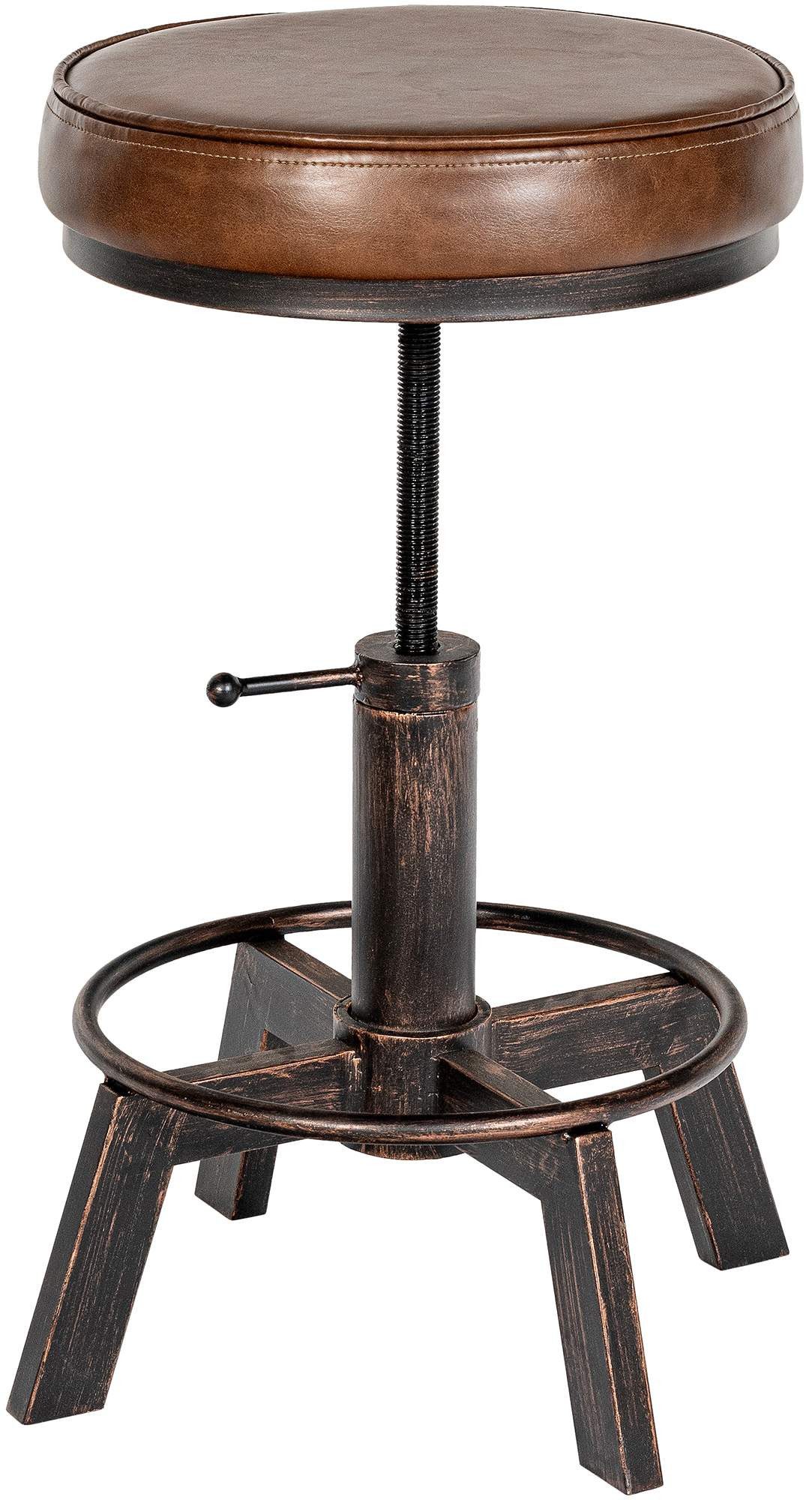 CLP Sitzhocker Destin (1er), im Industrial Design, mit Kunstlederbezug