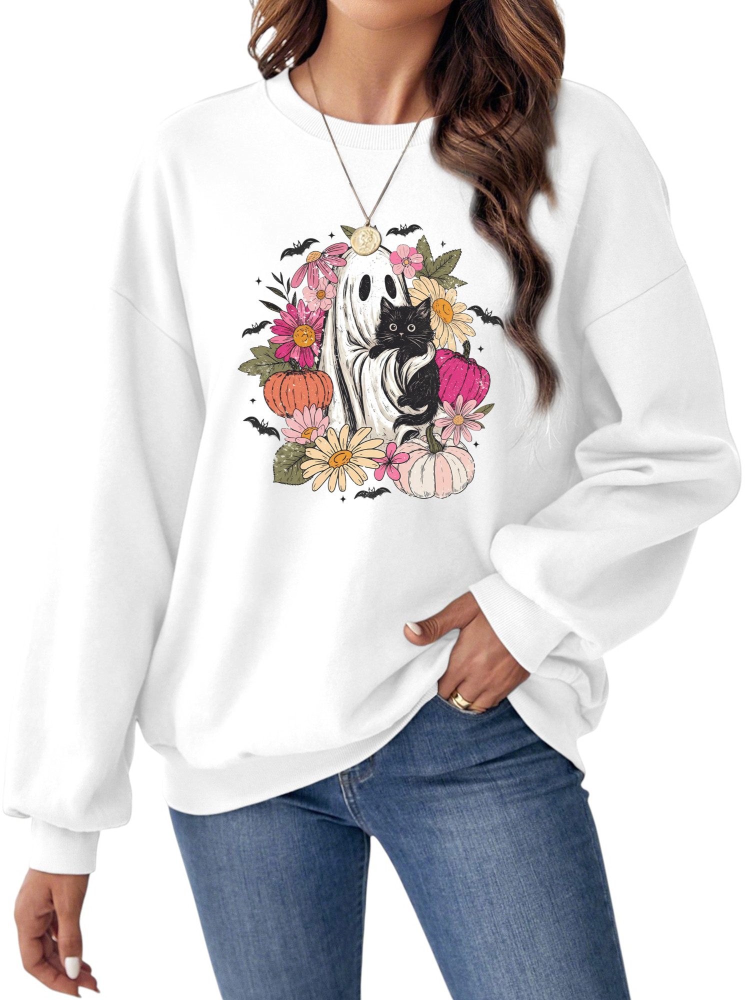 PYLIKE Fleecepullover Fleecepullover Langarm Damen,Sweatshirt mit günstig online kaufen