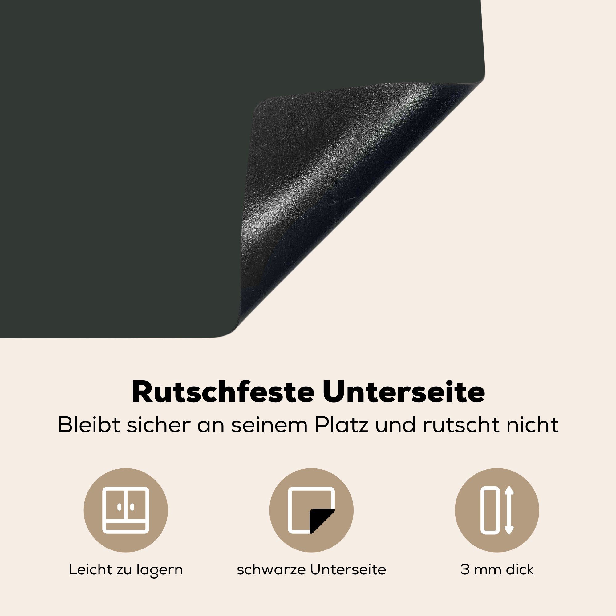 Scherenschnitt Flamingo Vinyl, Weiß, Arbeitsplatte 78x78 - MuchoWow tlg), Herdblende-/Abdeckplatte küche cm, (1 für - Ceranfeldabdeckung,