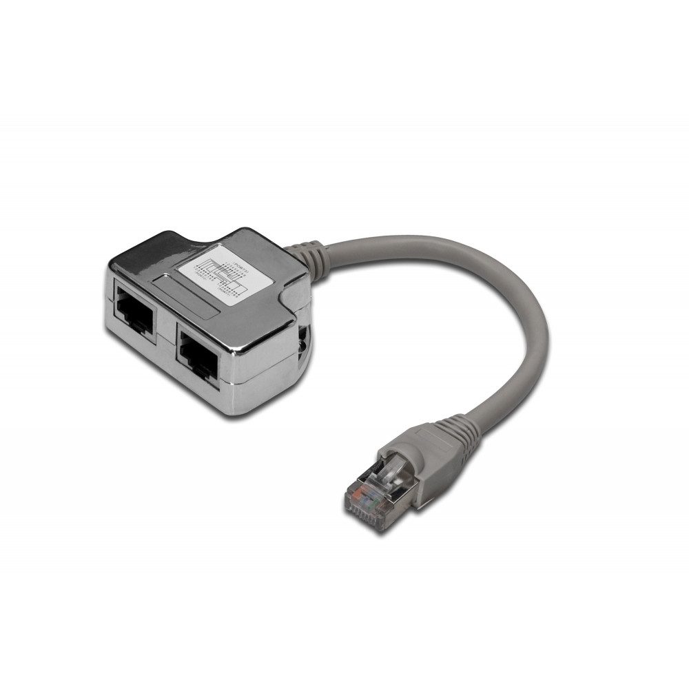 DIGITUS CAT5e 2x RJ45 auf 1x RJ45 Adapter Splitter Elektro-Adapter