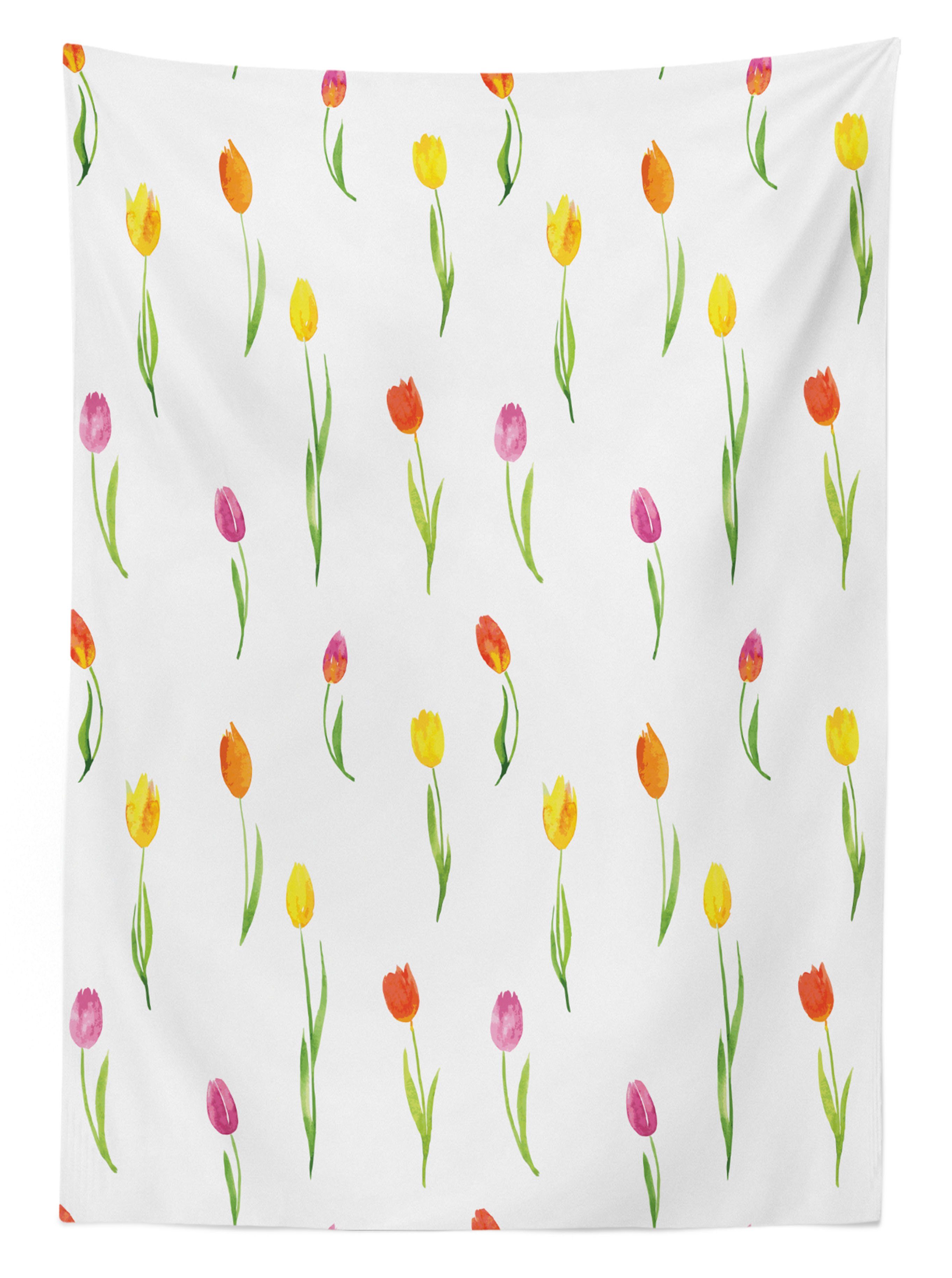 Abakuhaus Tischdecke Farben, den Farbfest Bereich Waschbar Für Klare geeignet Tulpen Außen Bunt Land