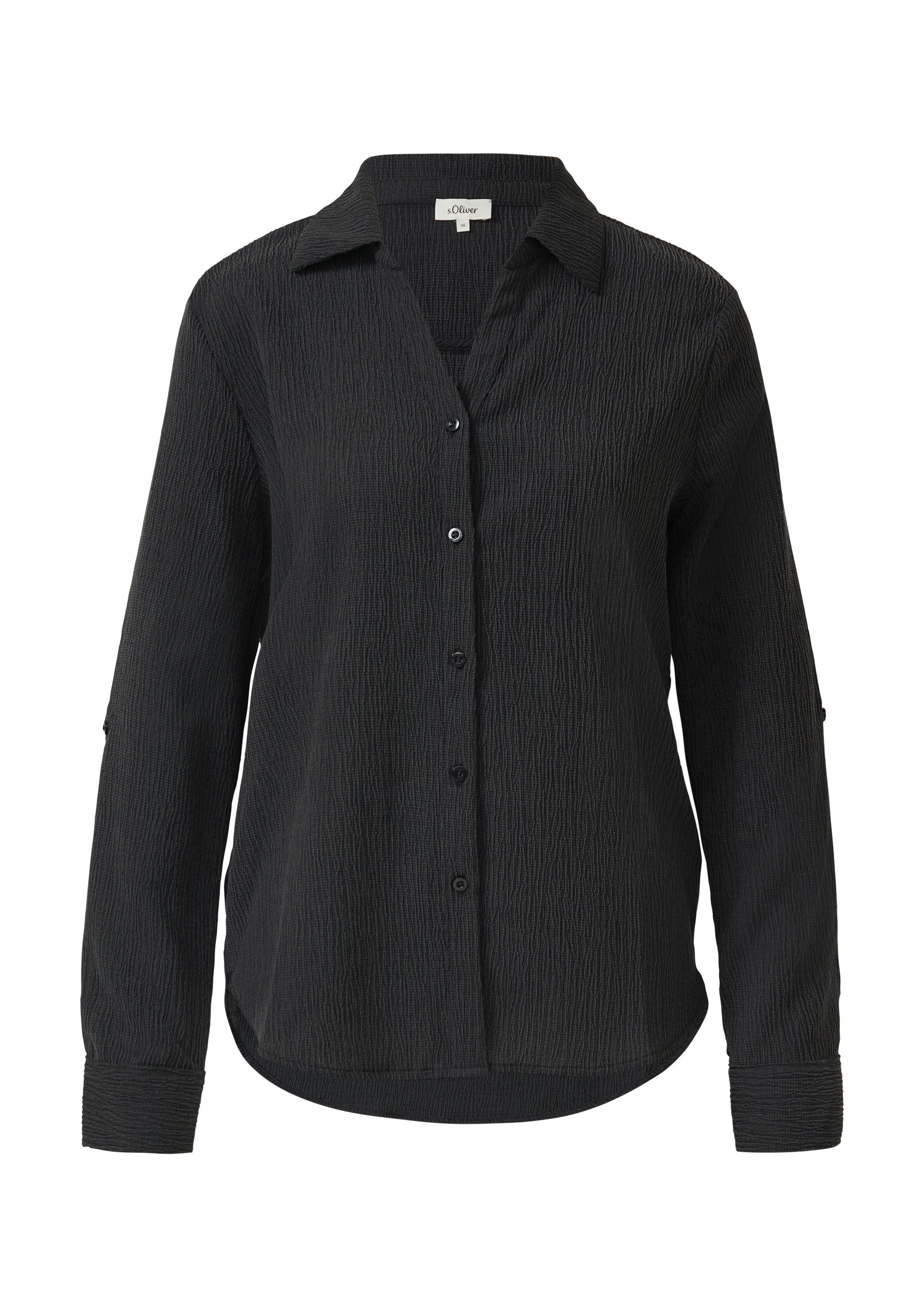 s.Oliver Langarmbluse Bluse Strukturierte Hemdbluse mit Turn-up günstig online kaufen