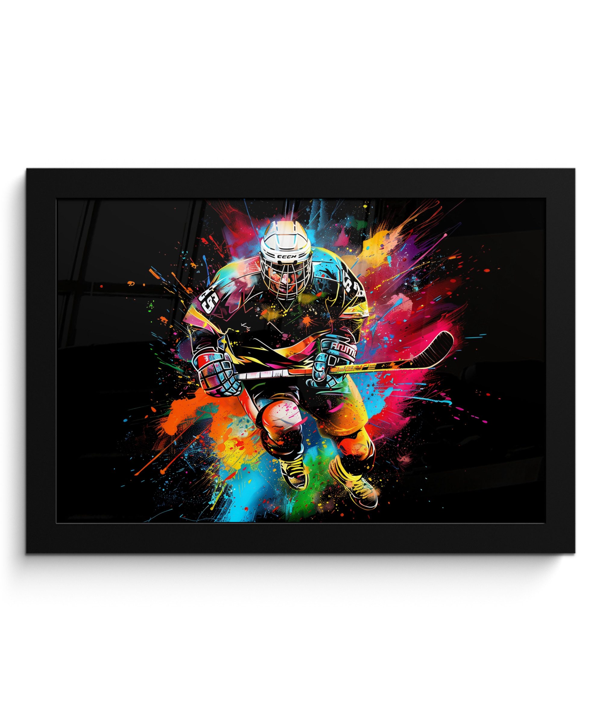 MuchoWow Poster Graffiti - Sport - Eishockey - Eishockey, (1 St), Wandbilder, Deko Wohnzimmer Schlafzimmer, 30x20 cm