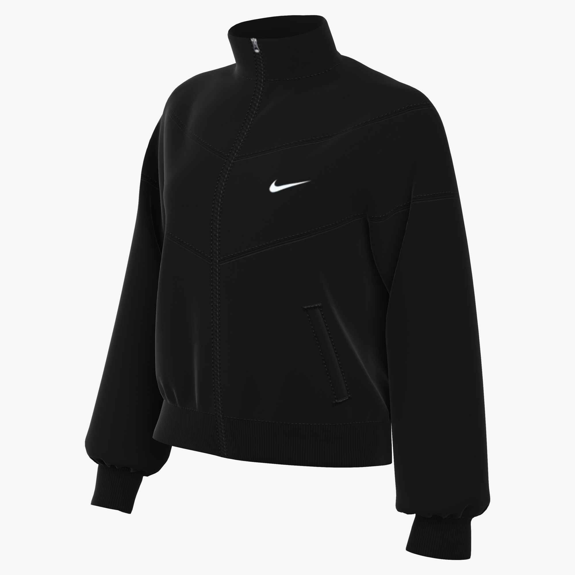 Nike Sportswear Trainingsjacke W NSW NK WR POLY KNIT JKT sportlicher Stil, mit Stehkragen, wasserabweisend, windabweisend