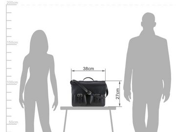 Ruitertassen Aktentasche Classic Adult, 42 cm Lehrertasche mit 3 Fächern, Schultasche, Leder in schwarz